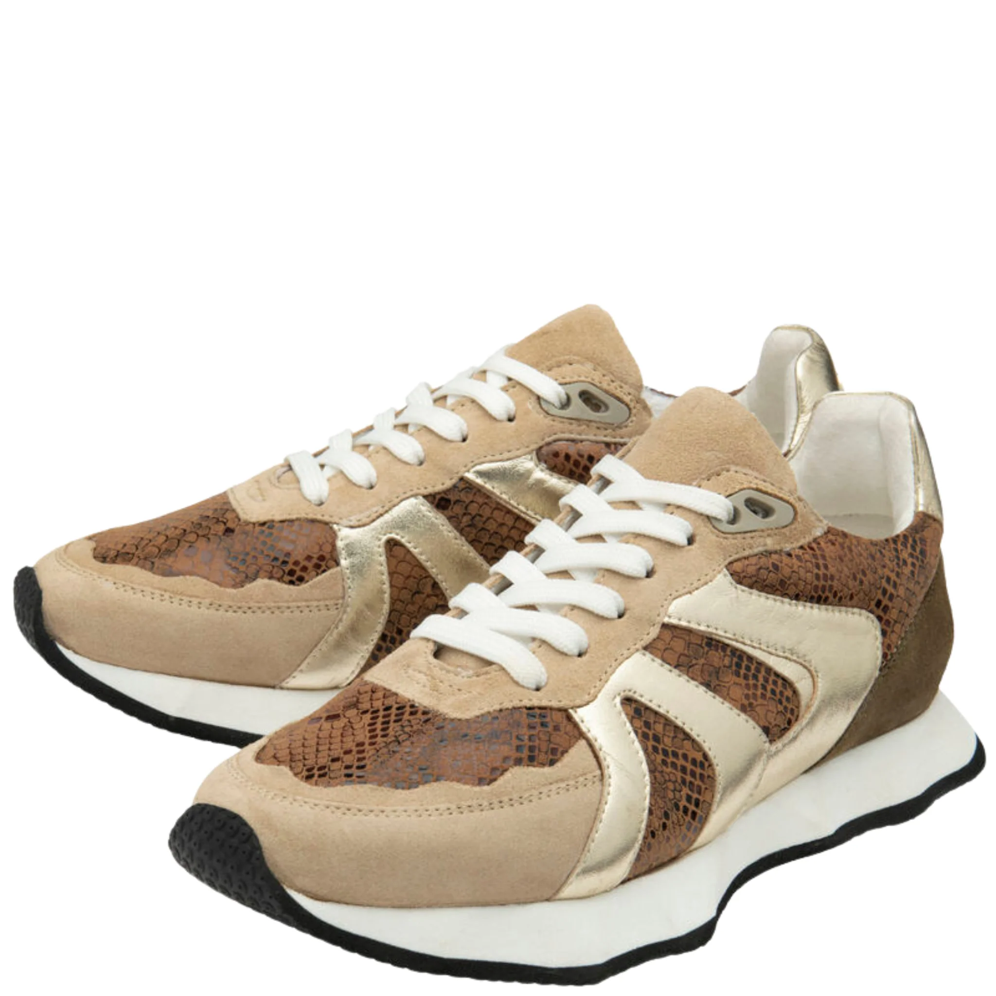 Womens Ravel Beige/Gold/Animal Innes Trainers - Image 3