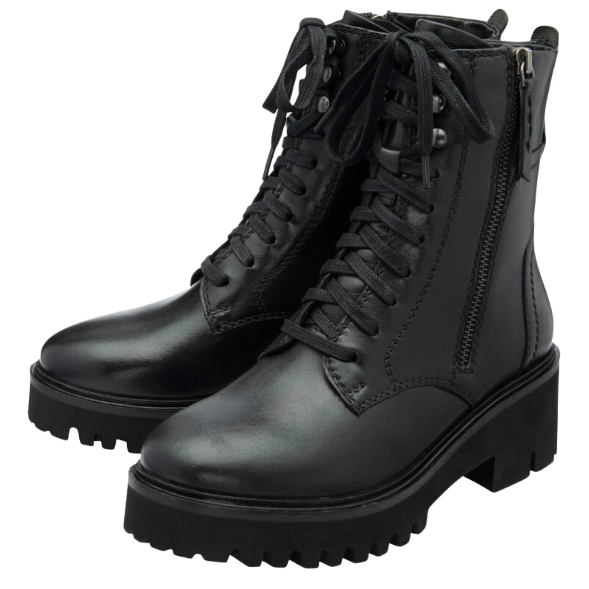 Womens Ravel Black Leather Leith Lace Up Boots - Image 2