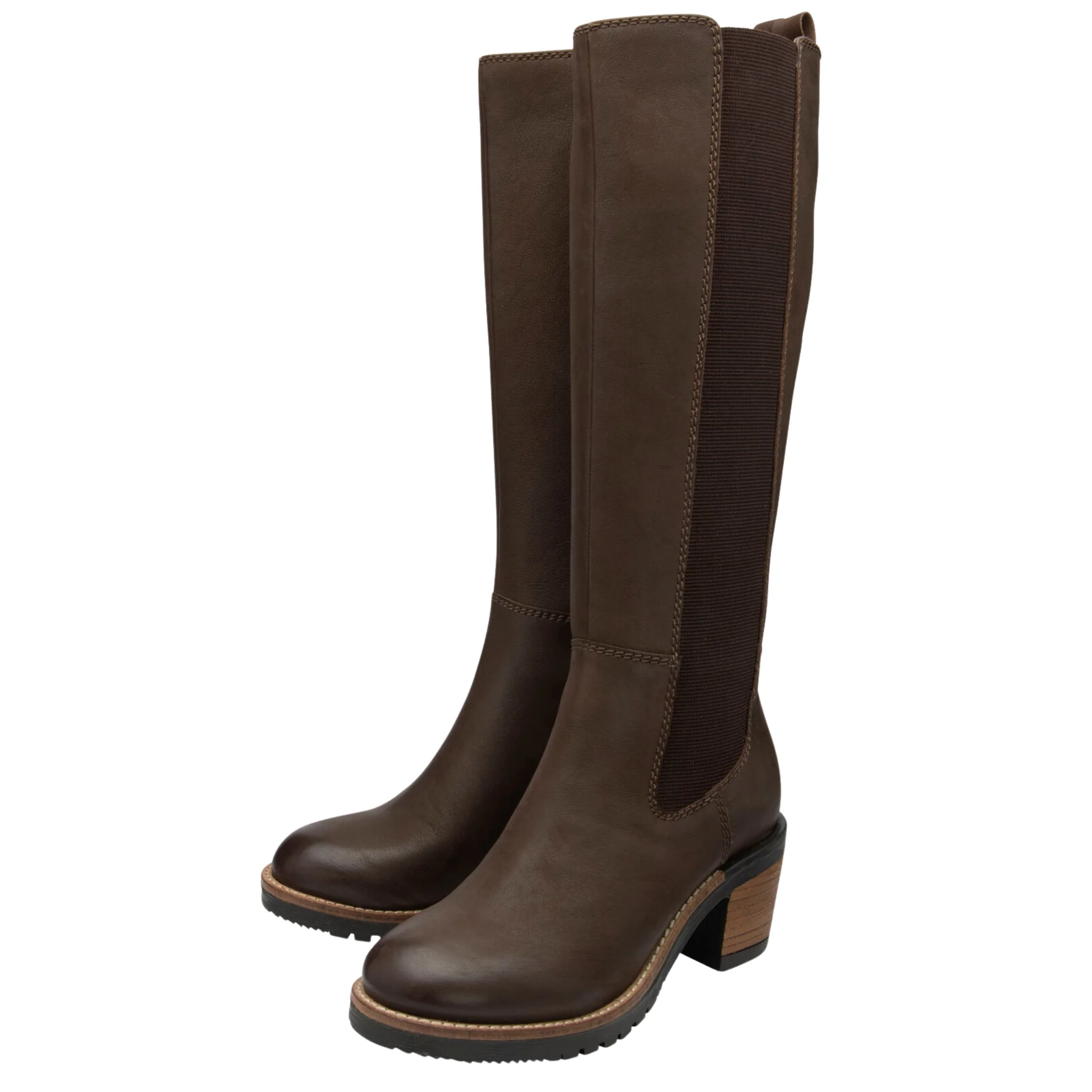 Womens Ravel Brown Leather Forth Knee High Boots - Image 2