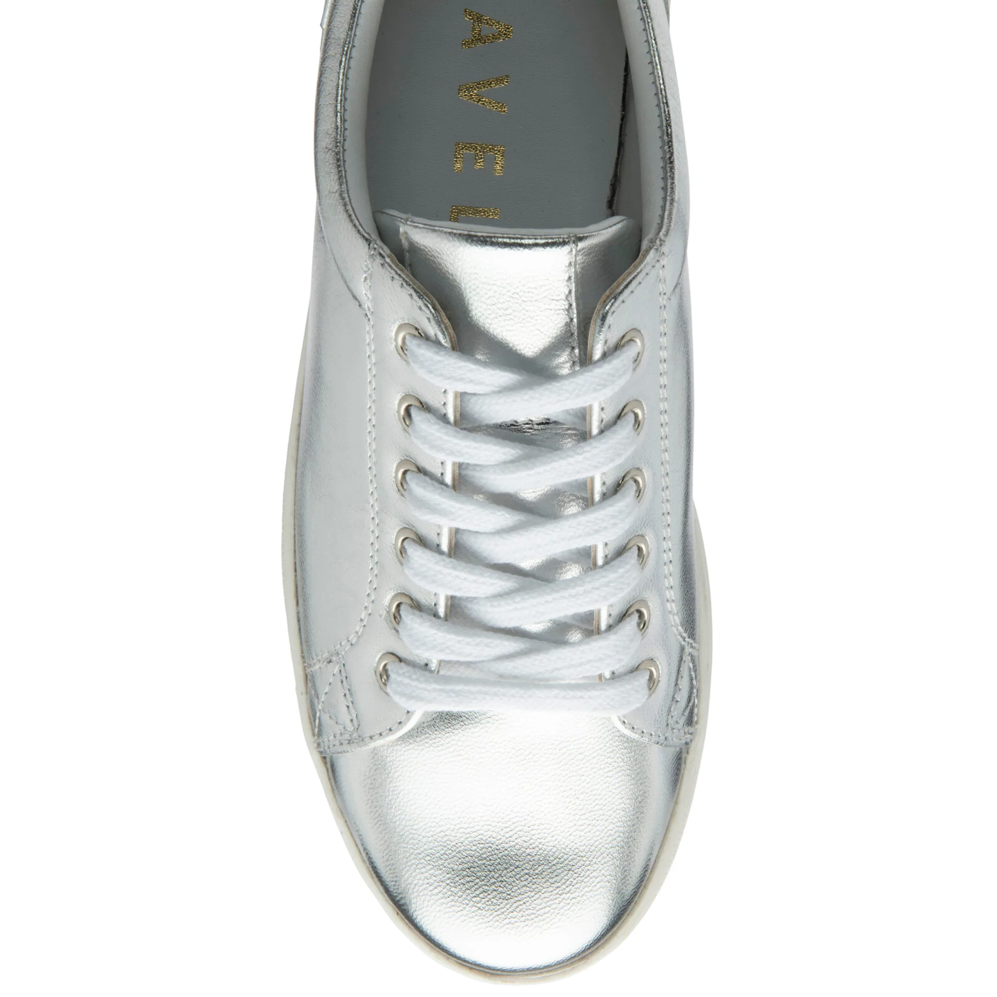 Womens Ravel Silver Leather Solon Trainers - Image 3