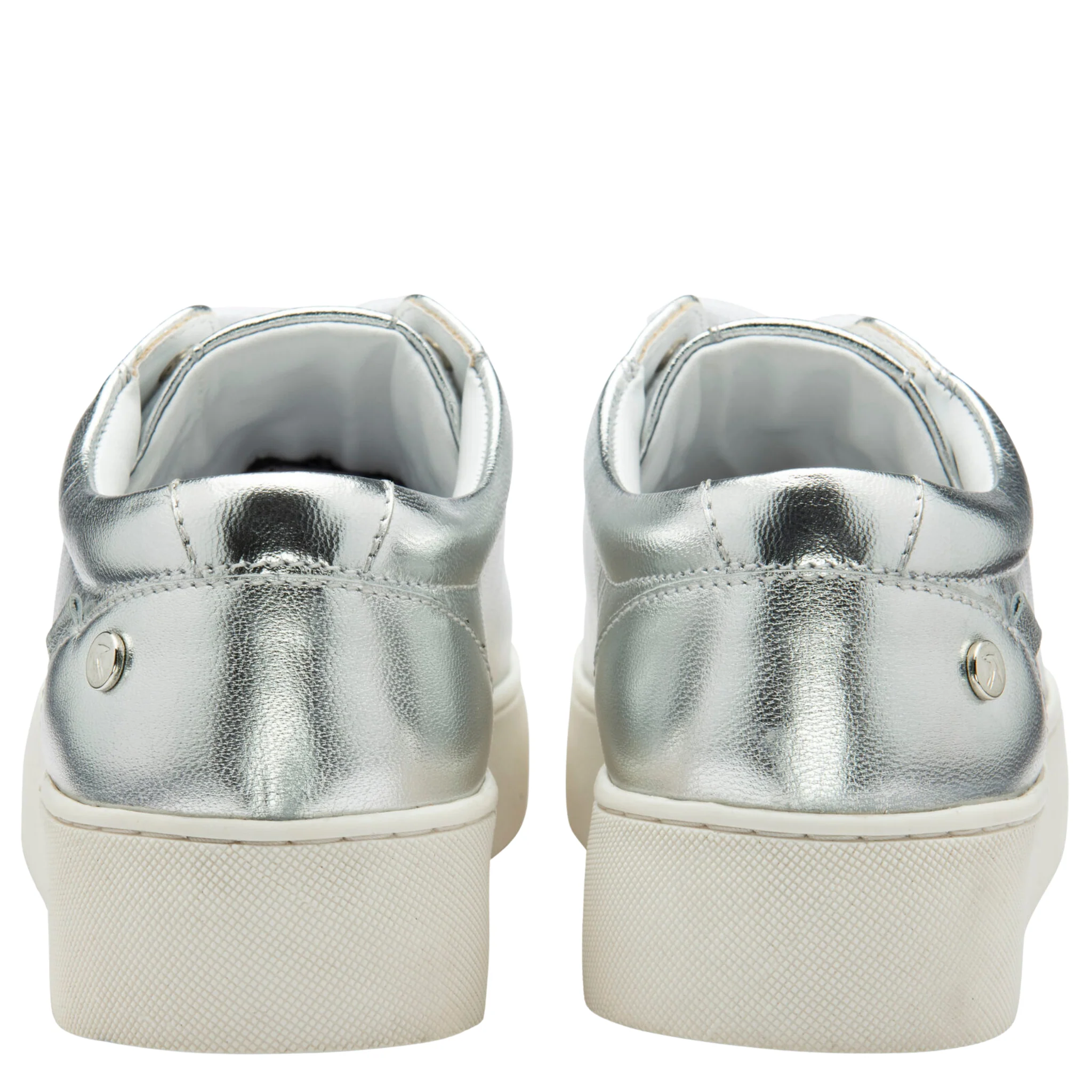 Womens Ravel Silver Leather Solon Trainers - Image 4