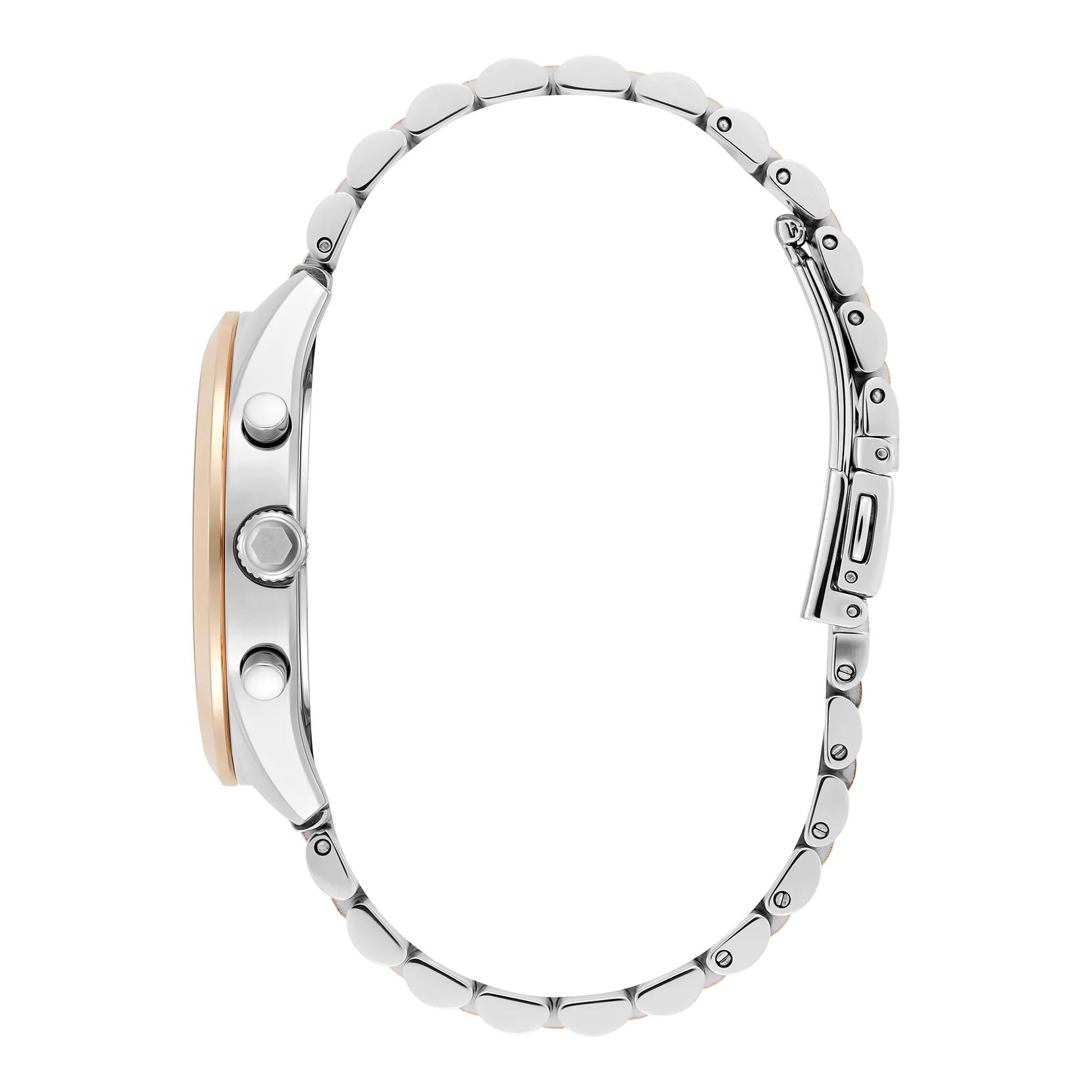 Womens Olivia Burton Silver/RG/White City Classic Bracelet Watch - Image 3