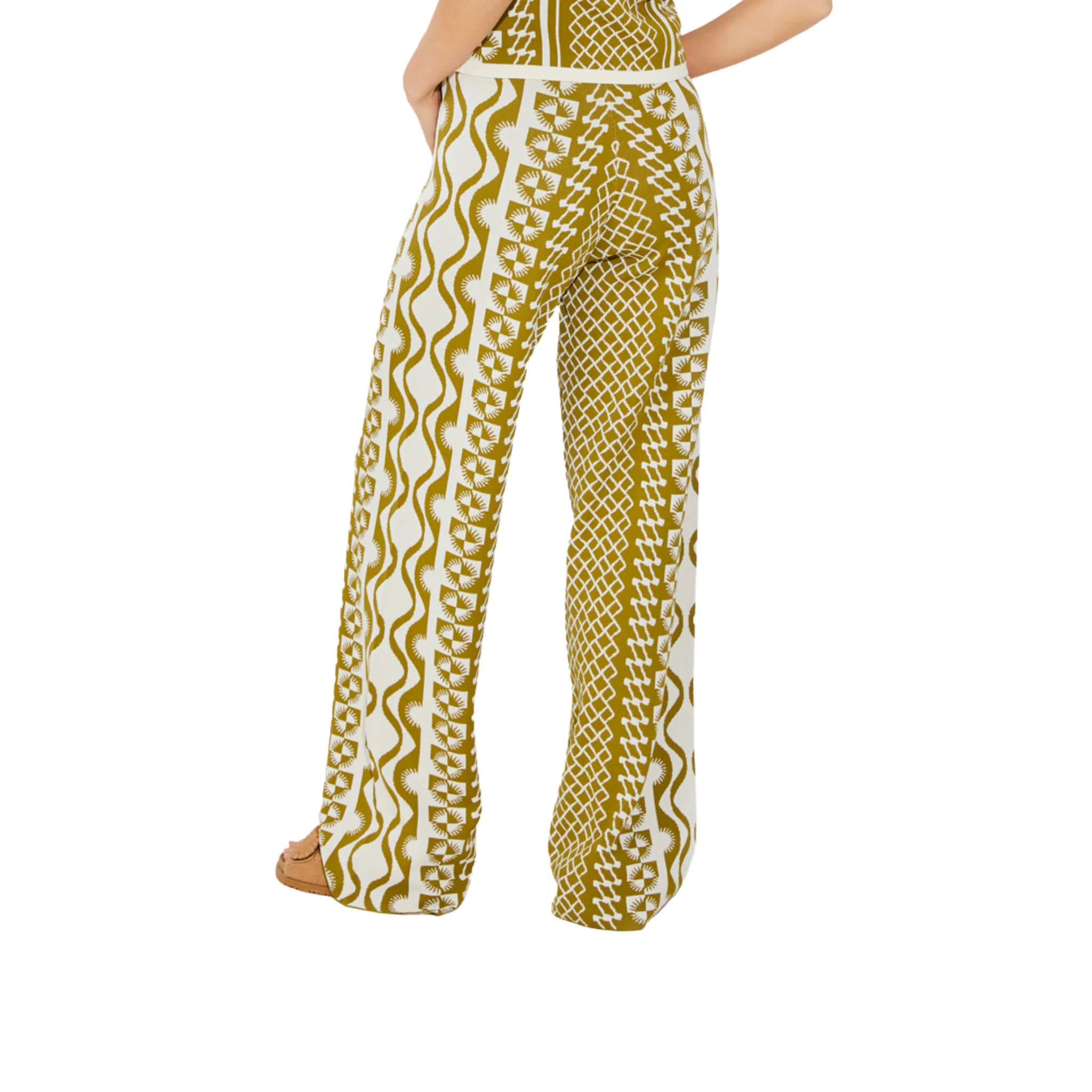 Womens Suncoo Khaki Jonas Knitted Co-ord Trousers - Image 2