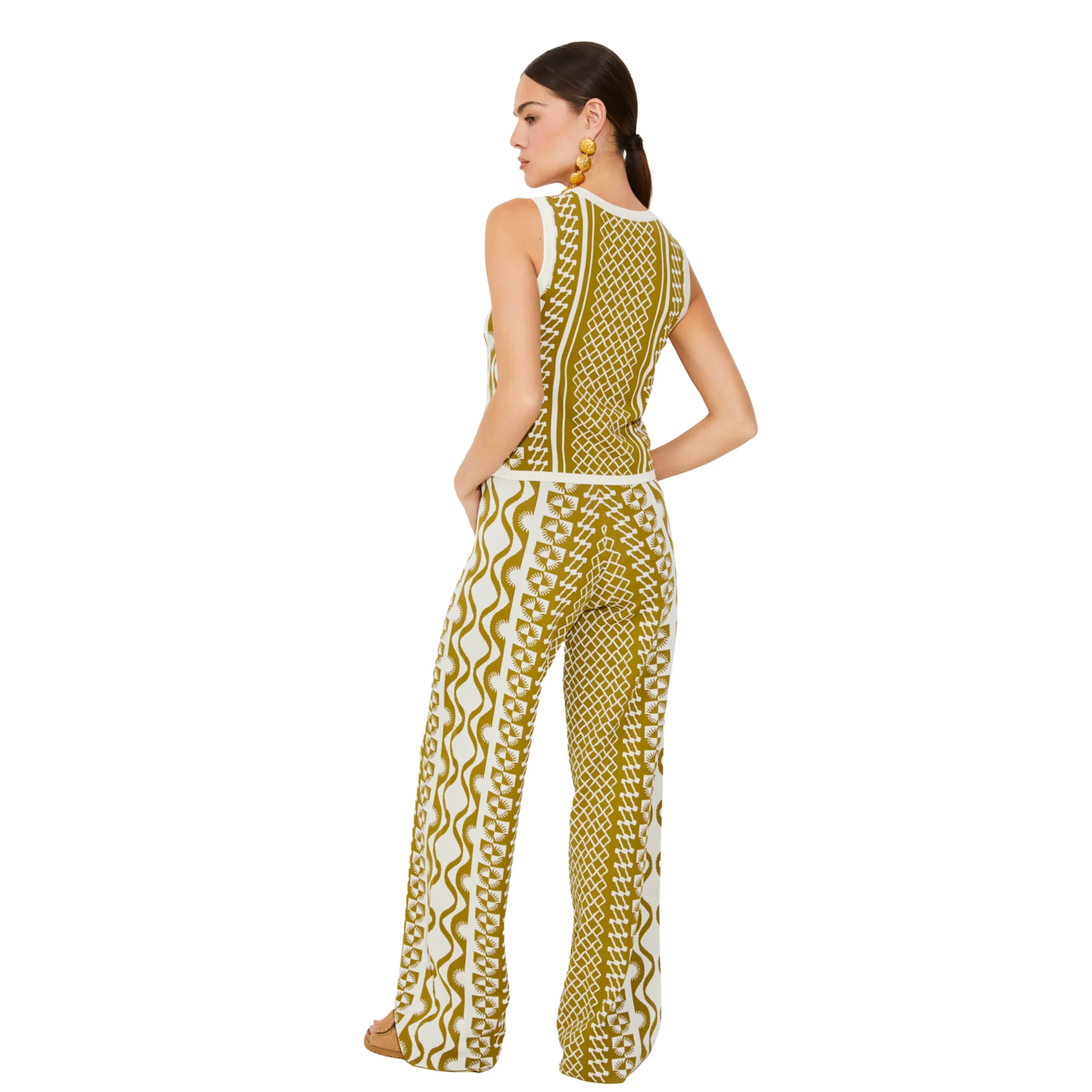 Womens Suncoo Khaki Jonas Knitted Co-ord Trousers - Image 3