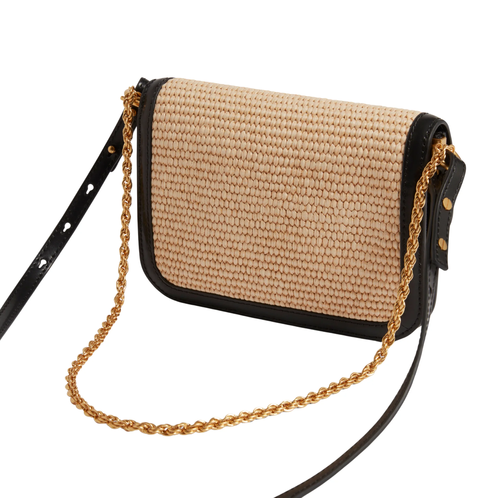 Womens Ted Baker Black Kkassie Twist Lock Detail Small Raffia Crossbody - Image 4