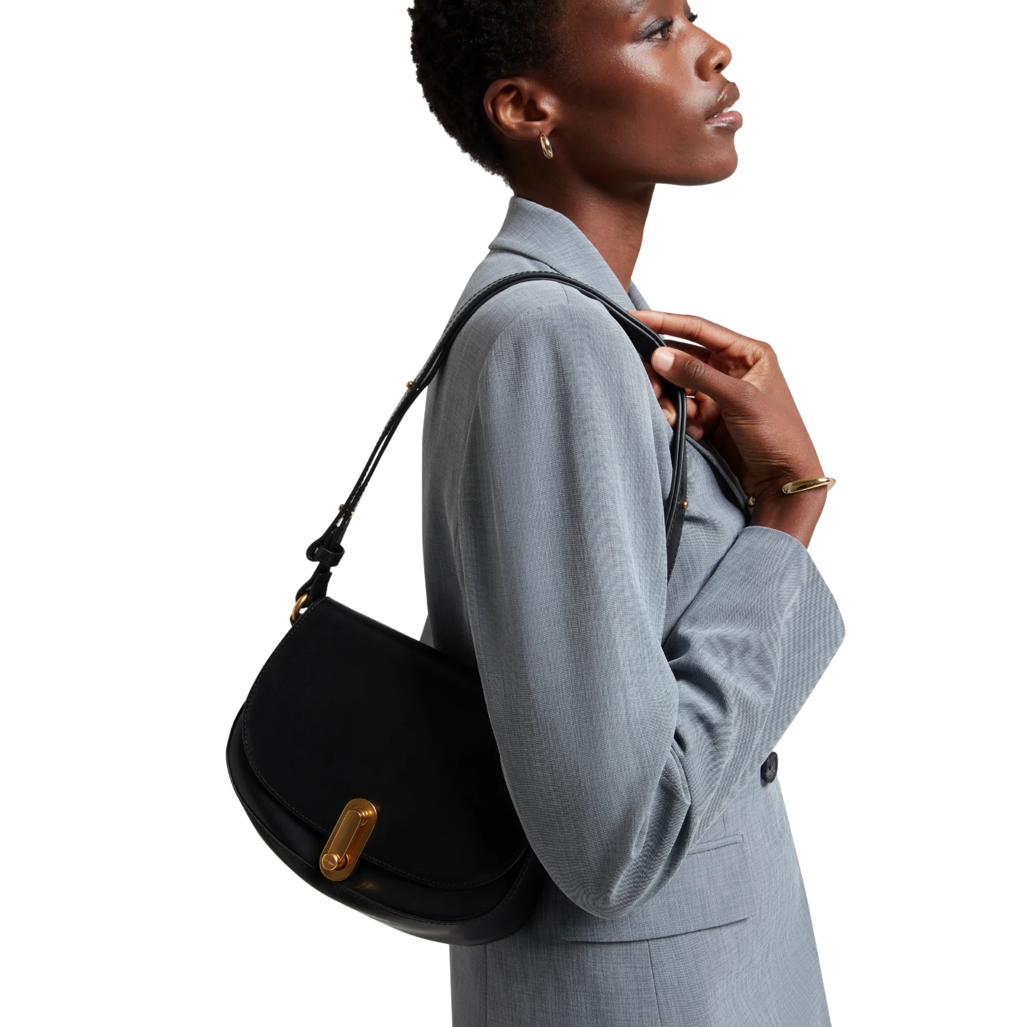 Womens Ted Baker Black Kkhayli Twist Lock Detail Shoulder Bag - Image 4