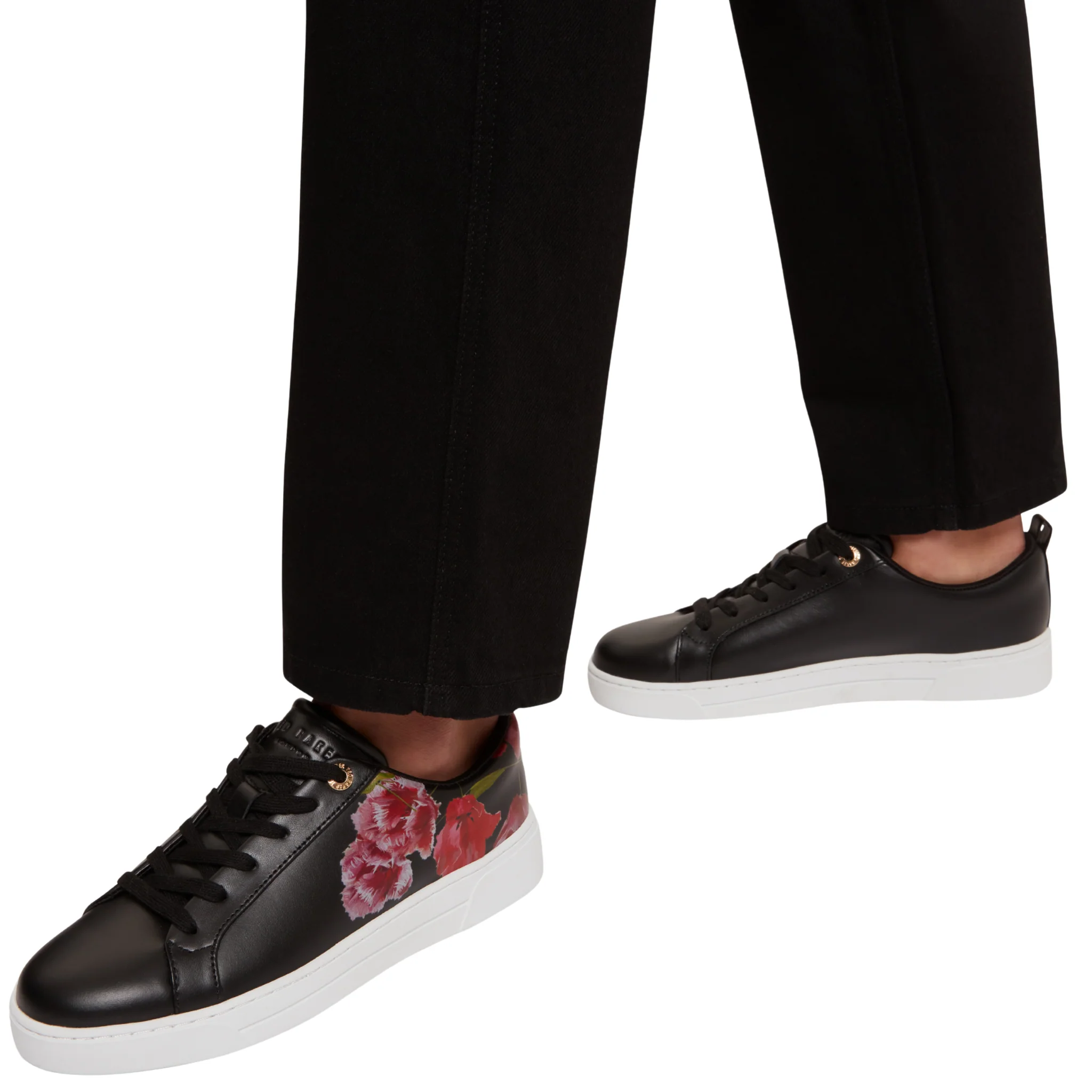 Womens Ted Baker Black Prinell Floral Printed Trainers - Image 2