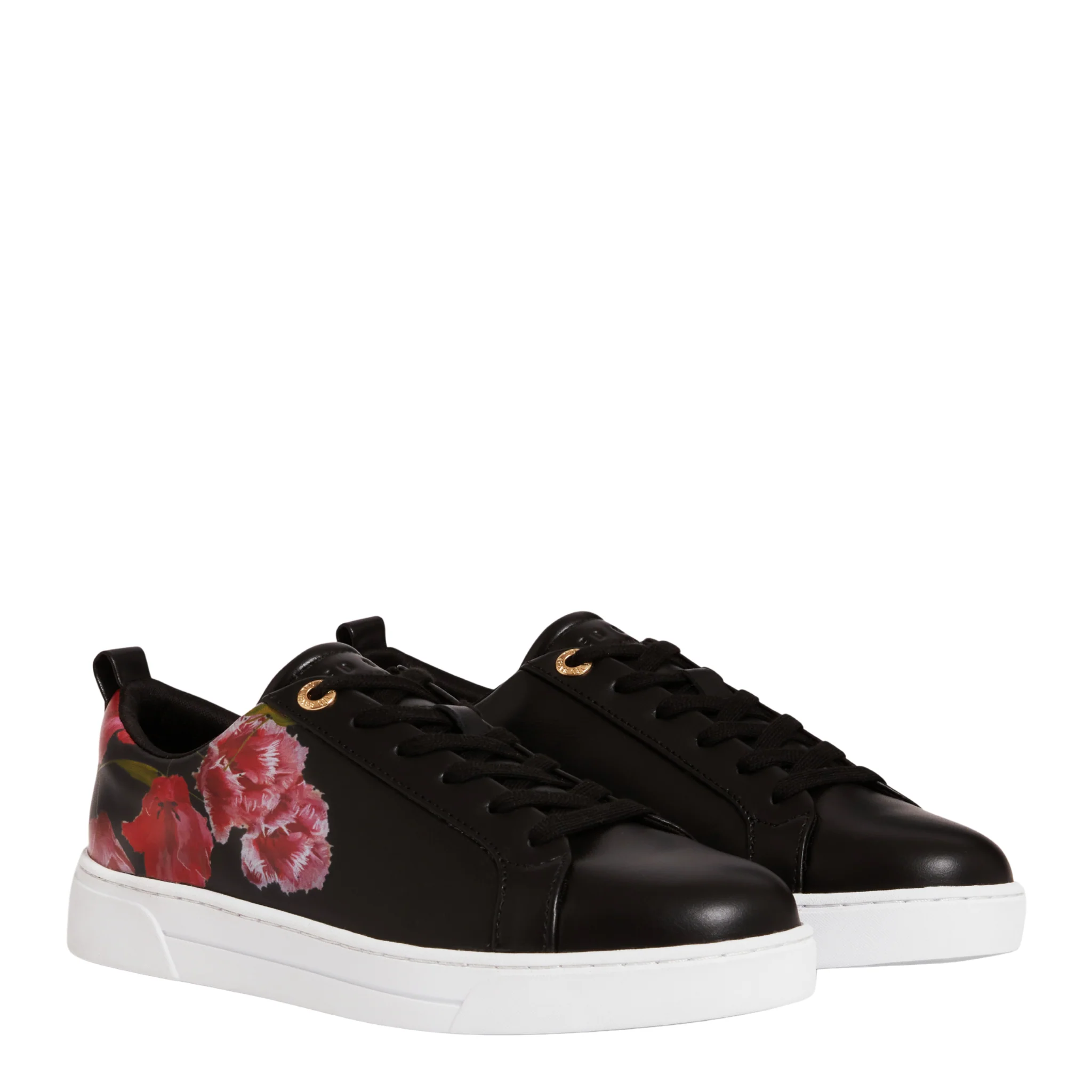 Womens Ted Baker Black Prinell Floral Printed Trainers - Image 4