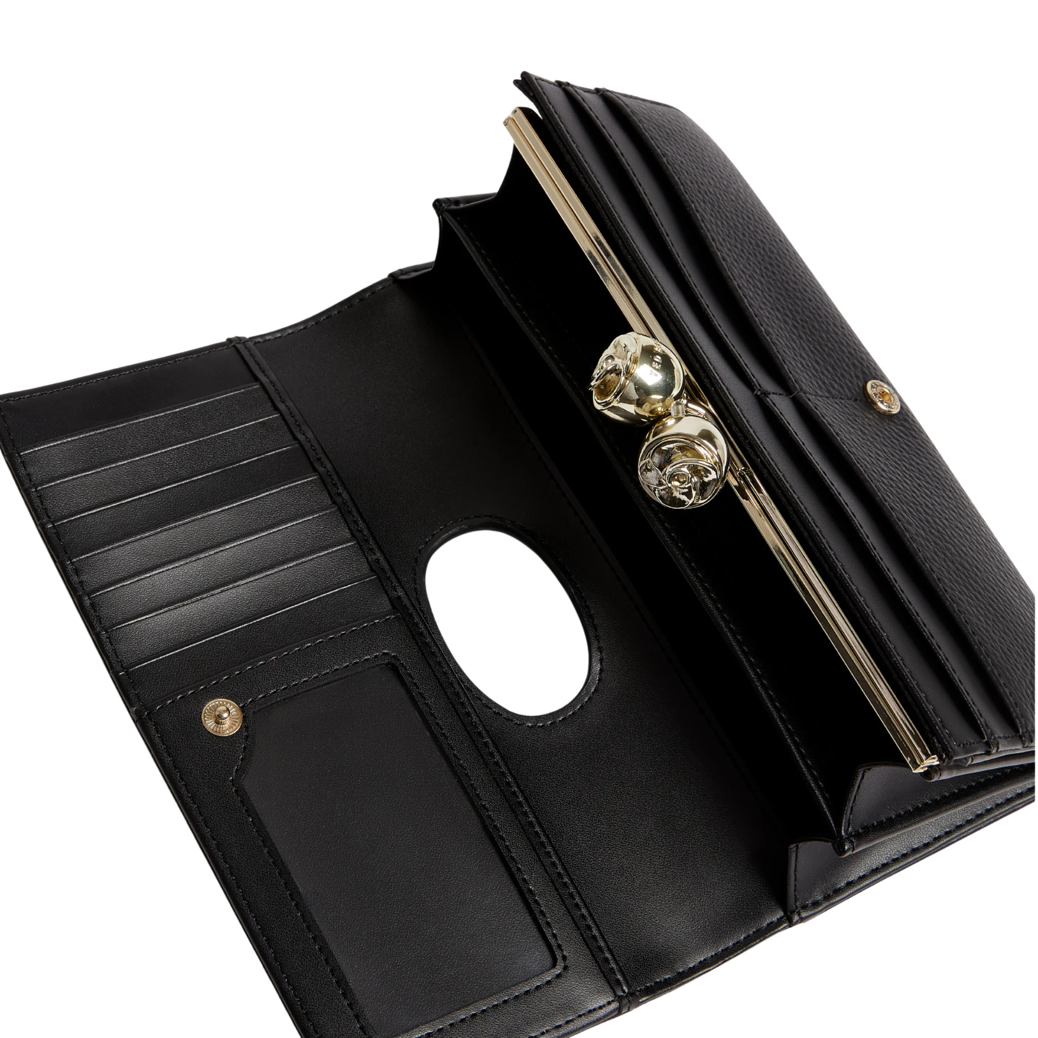 Womens Ted Baker Black Roosali Rose Detail Large Bobble Purse - Image 4
