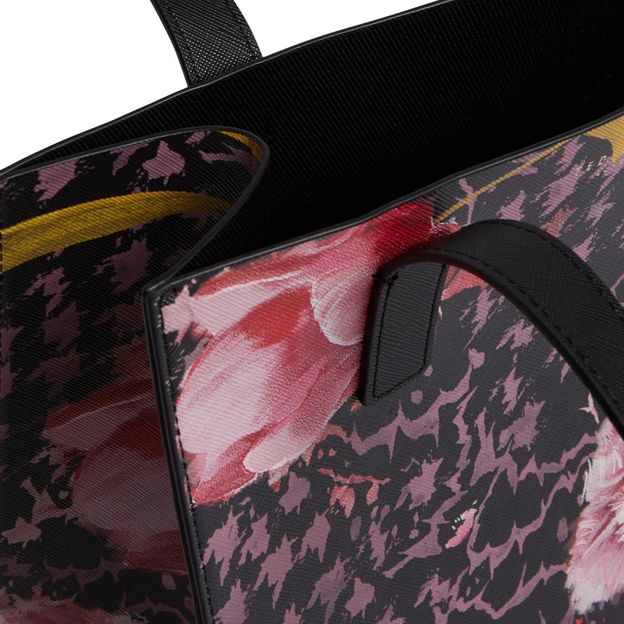 Womens Ted Baker Black Tuliia Floral Printed Small Icon Bag - Image 3