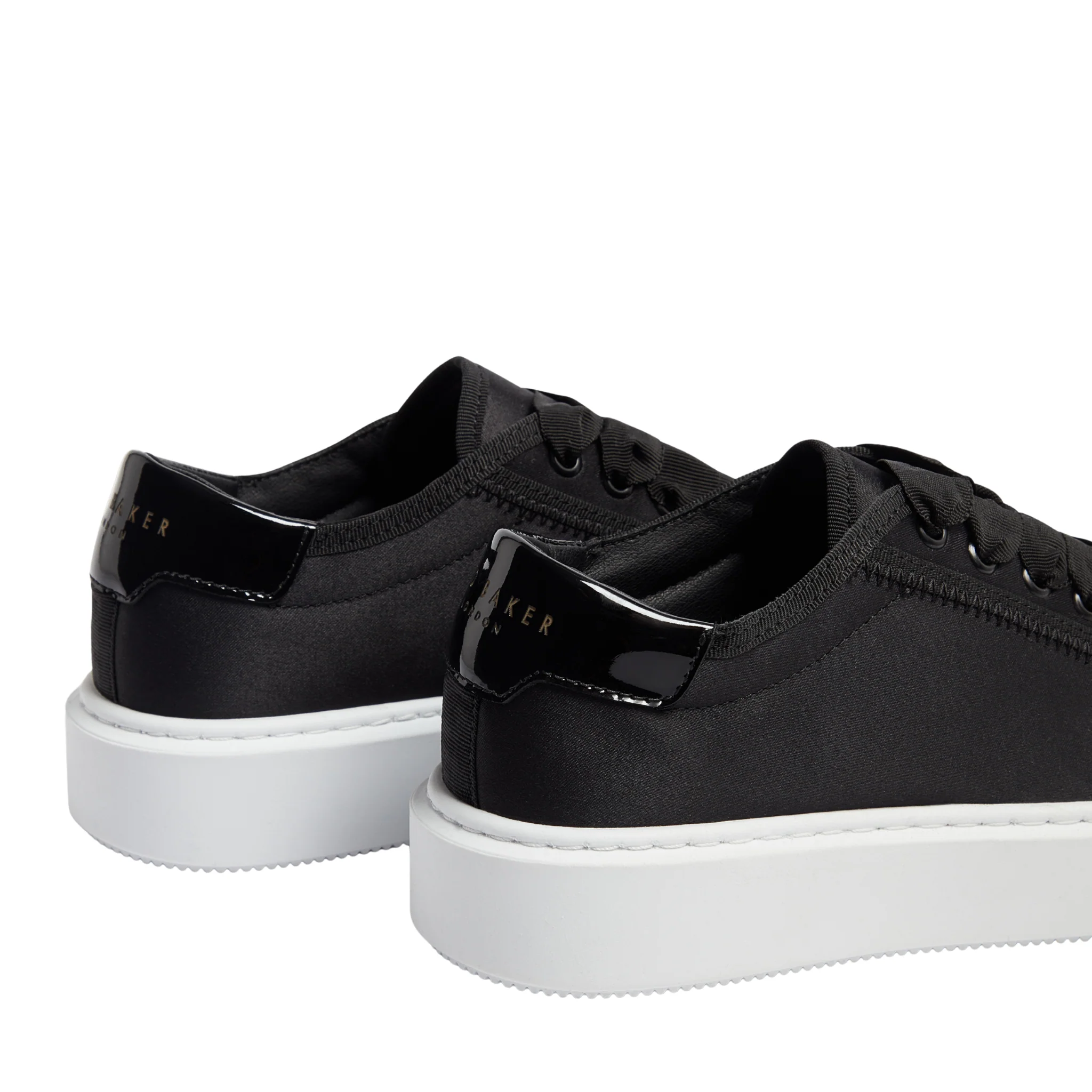Womens Ted Baker Black Zaiina Satin Trainers - Image 2