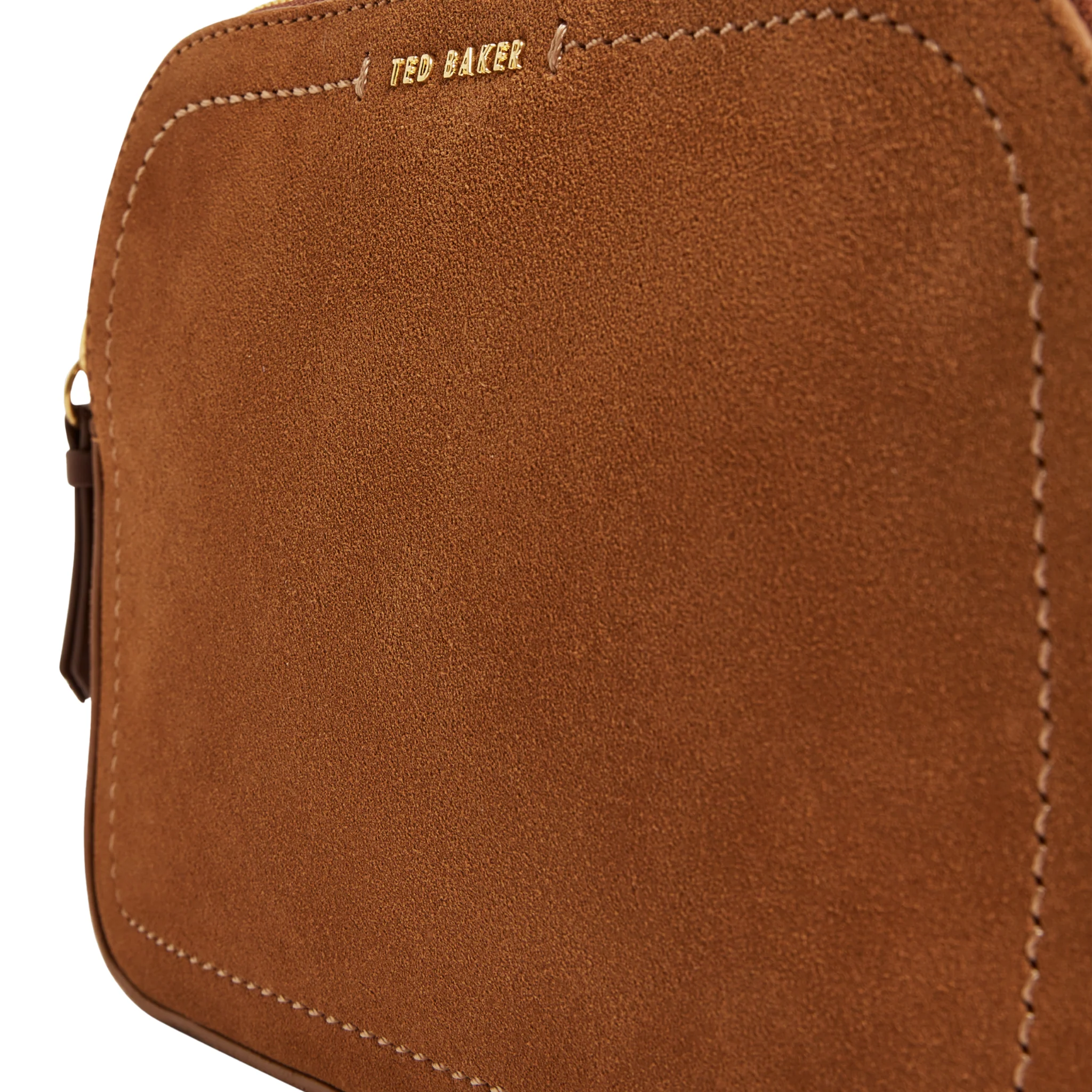 Womens Ted Baker Brown Shayane Webbing Suede Camera Bag - Image 3