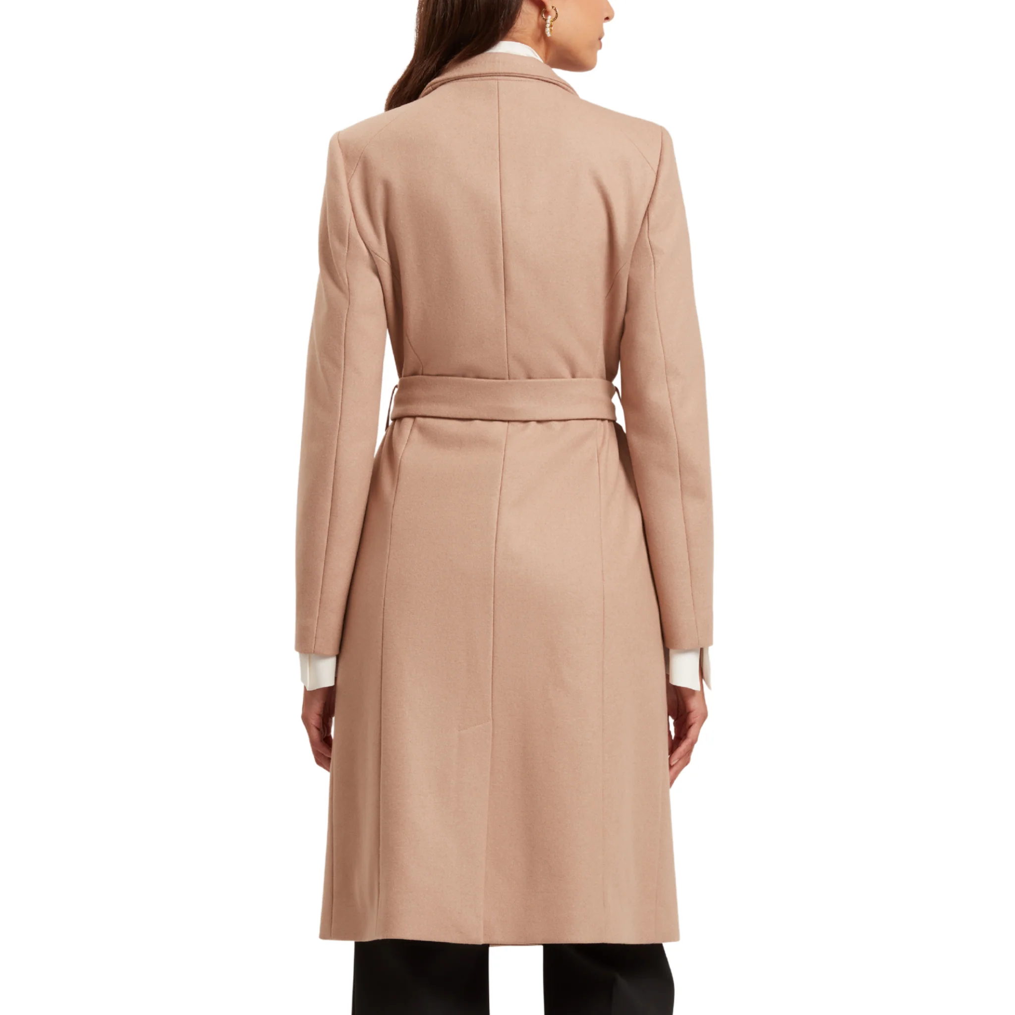 Womens Ted Baker Camel Rose Mid Length Belted Wool Wrap Coat - Image 5