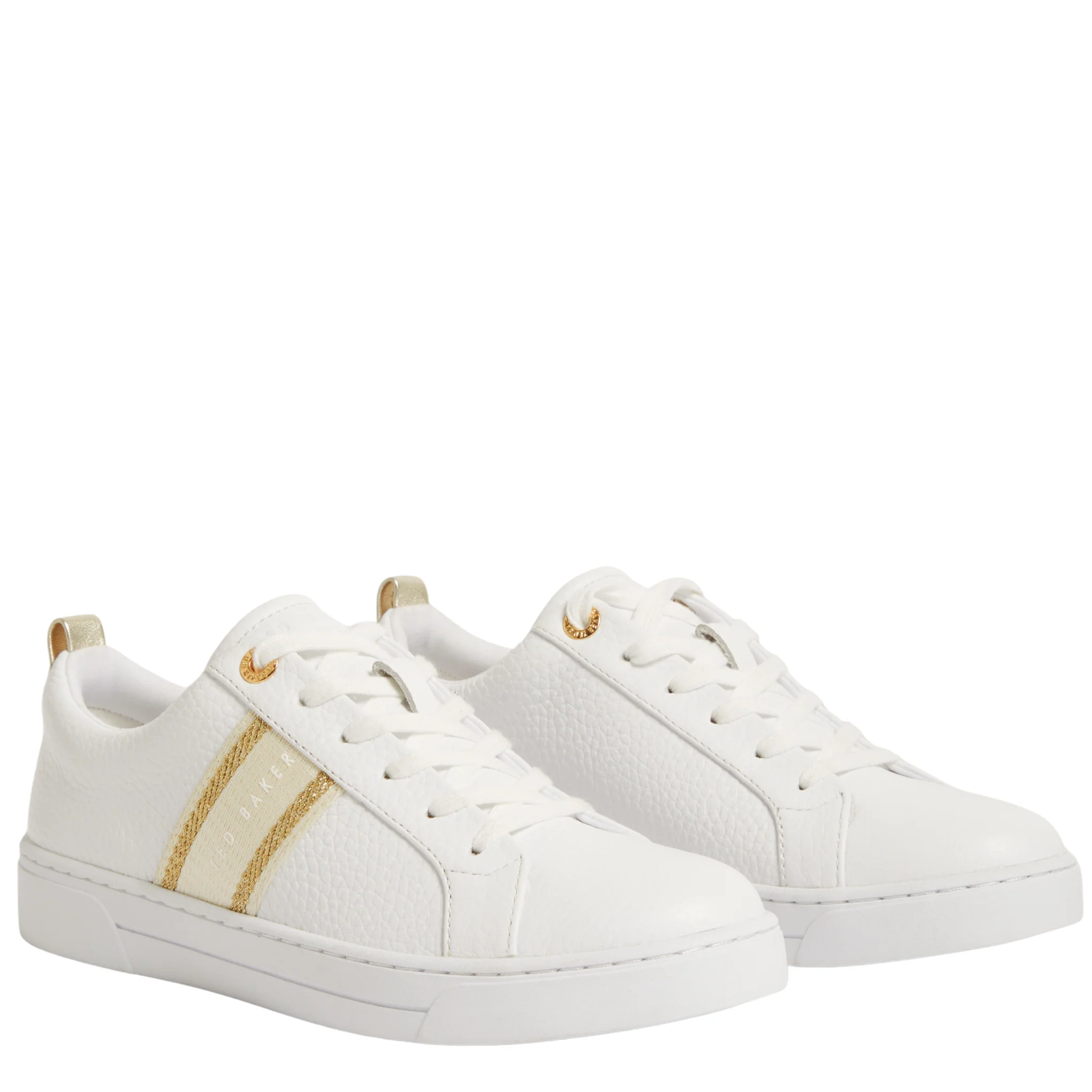 Womens Ted Baker Gold Bailly Webbing Detail Trainers - Image 2