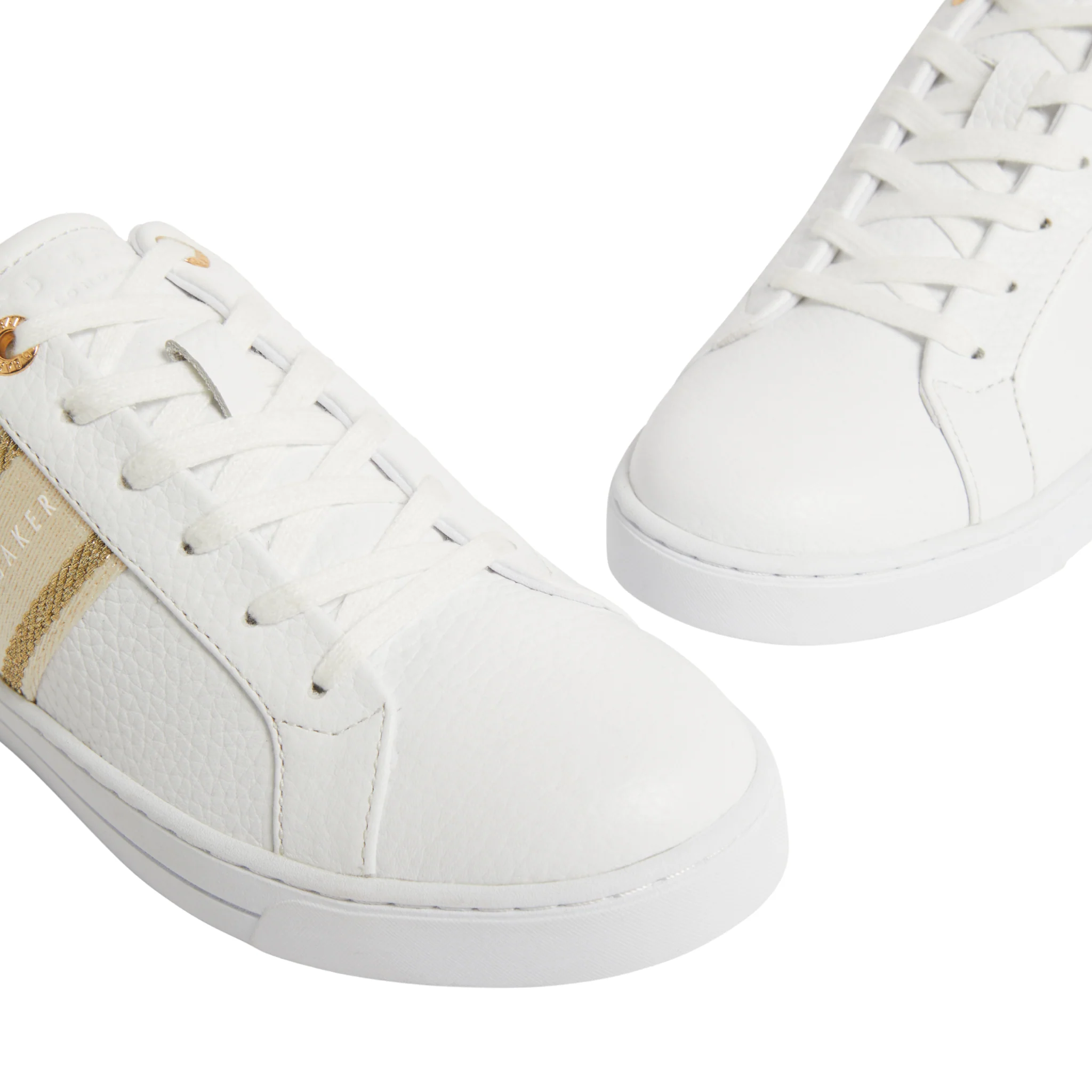 Womens Ted Baker Gold Bailly Webbing Detail Trainers - Image 3