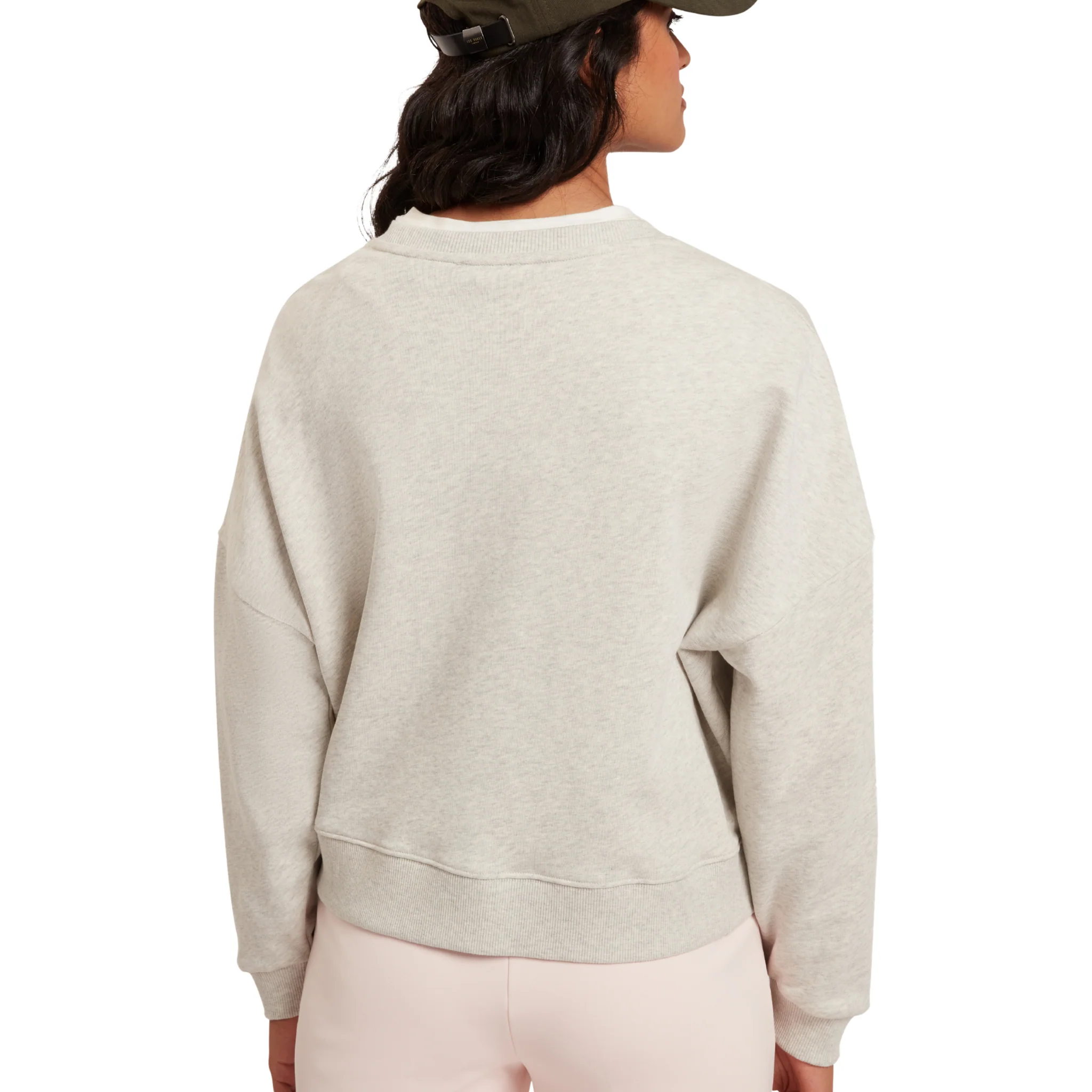 Womens Ted Baker Grey Marl Brookla Print Embroidered Sweatshirt - Image 5