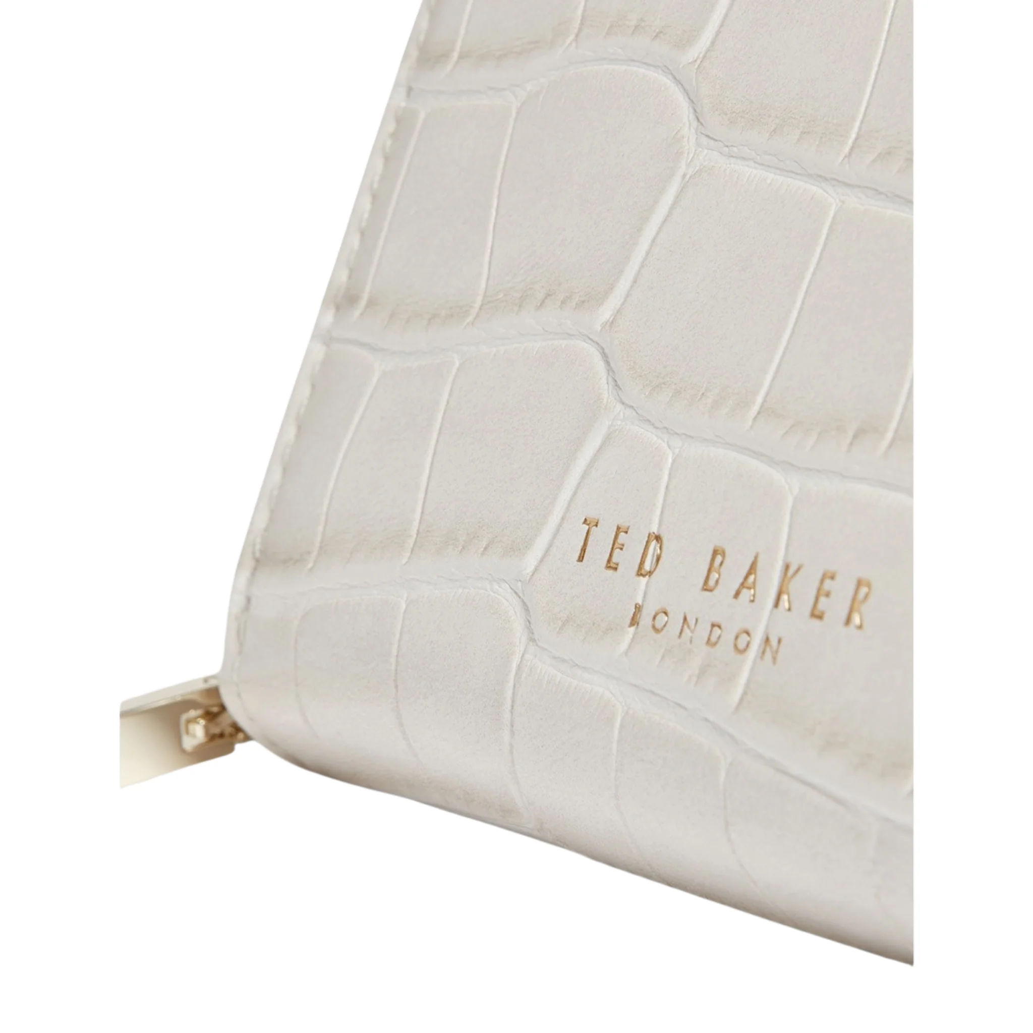 Womens Ted Baker Ivory Croc Effect Small Zip Around Purse - Image 4