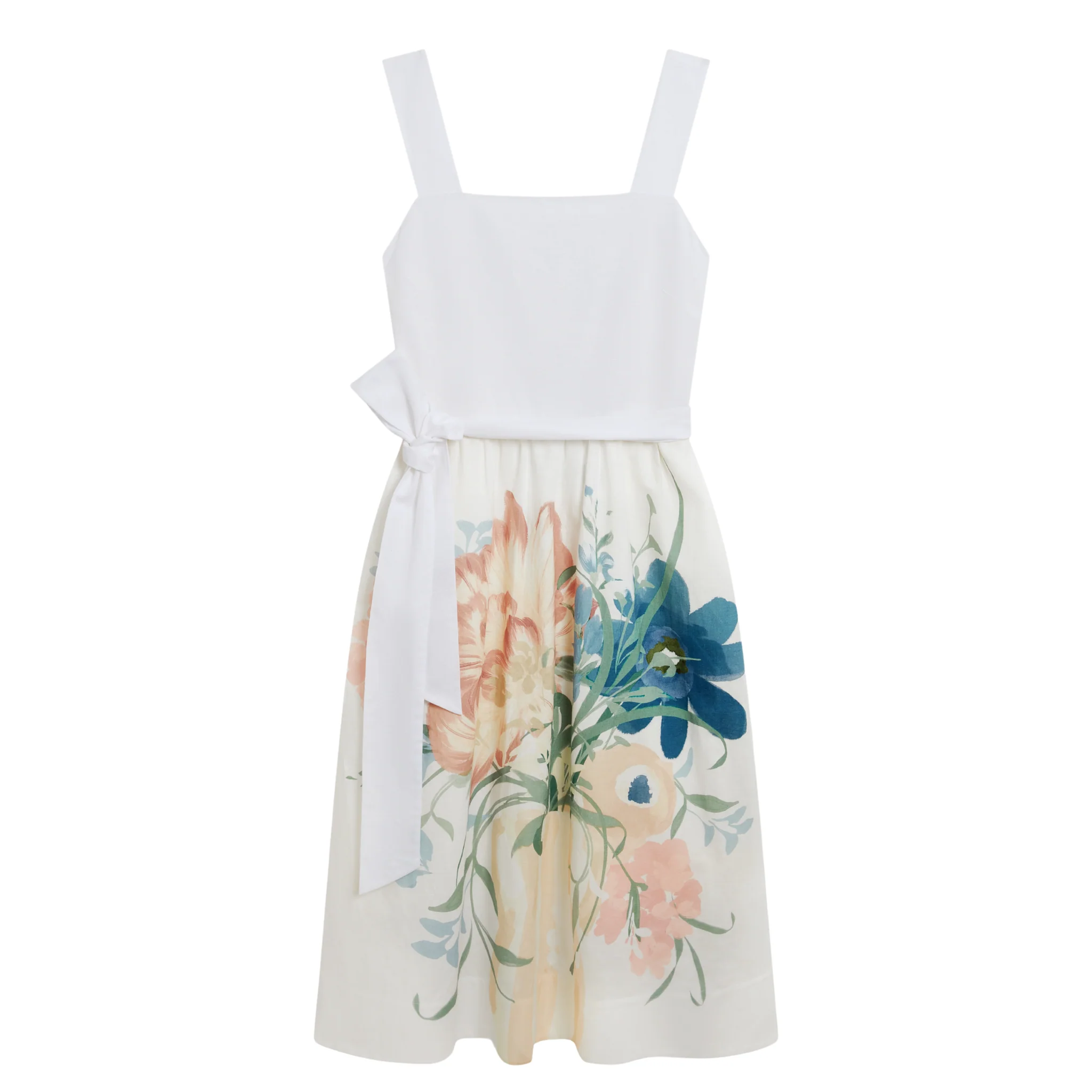 Womens Ted Baker Ivory Gemha Tie Waist Floral Midi Sundress - Image 7