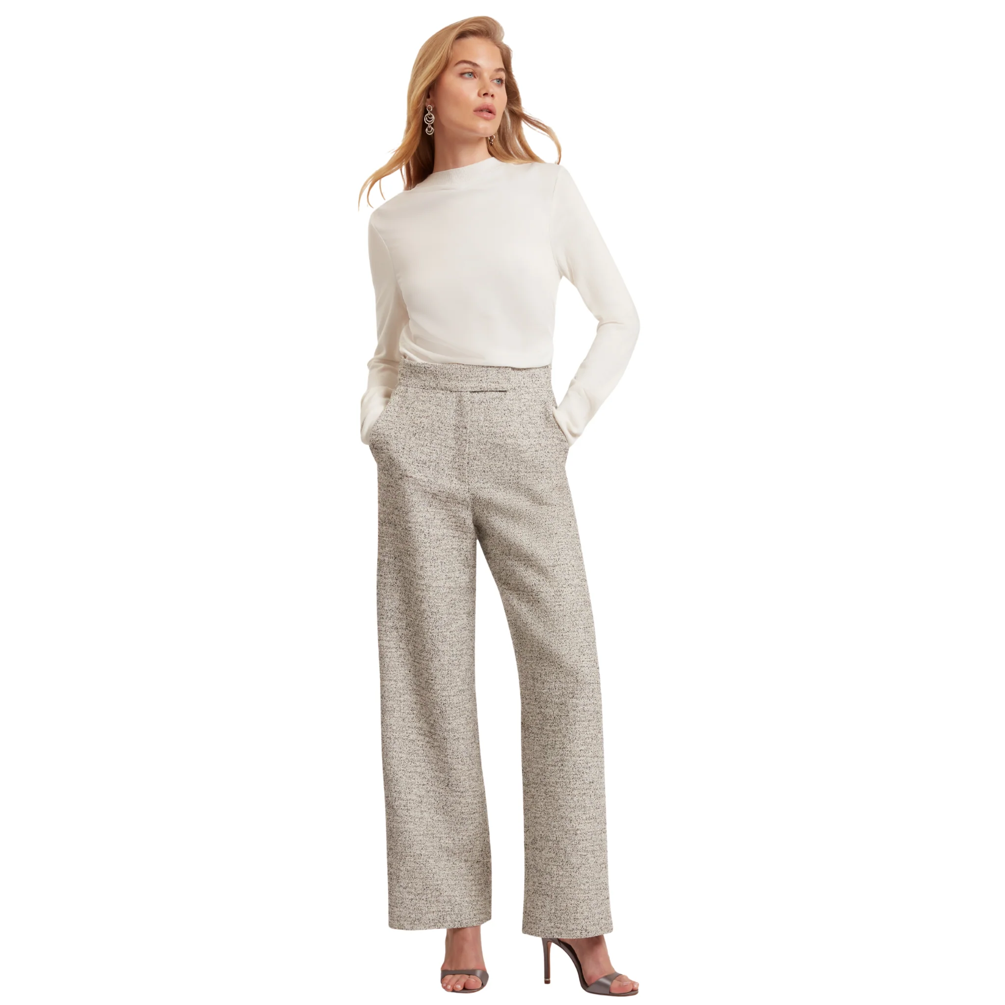 Womens Ted Baker Ivory Leslay Draped Front Knitted Jumper - Image 4