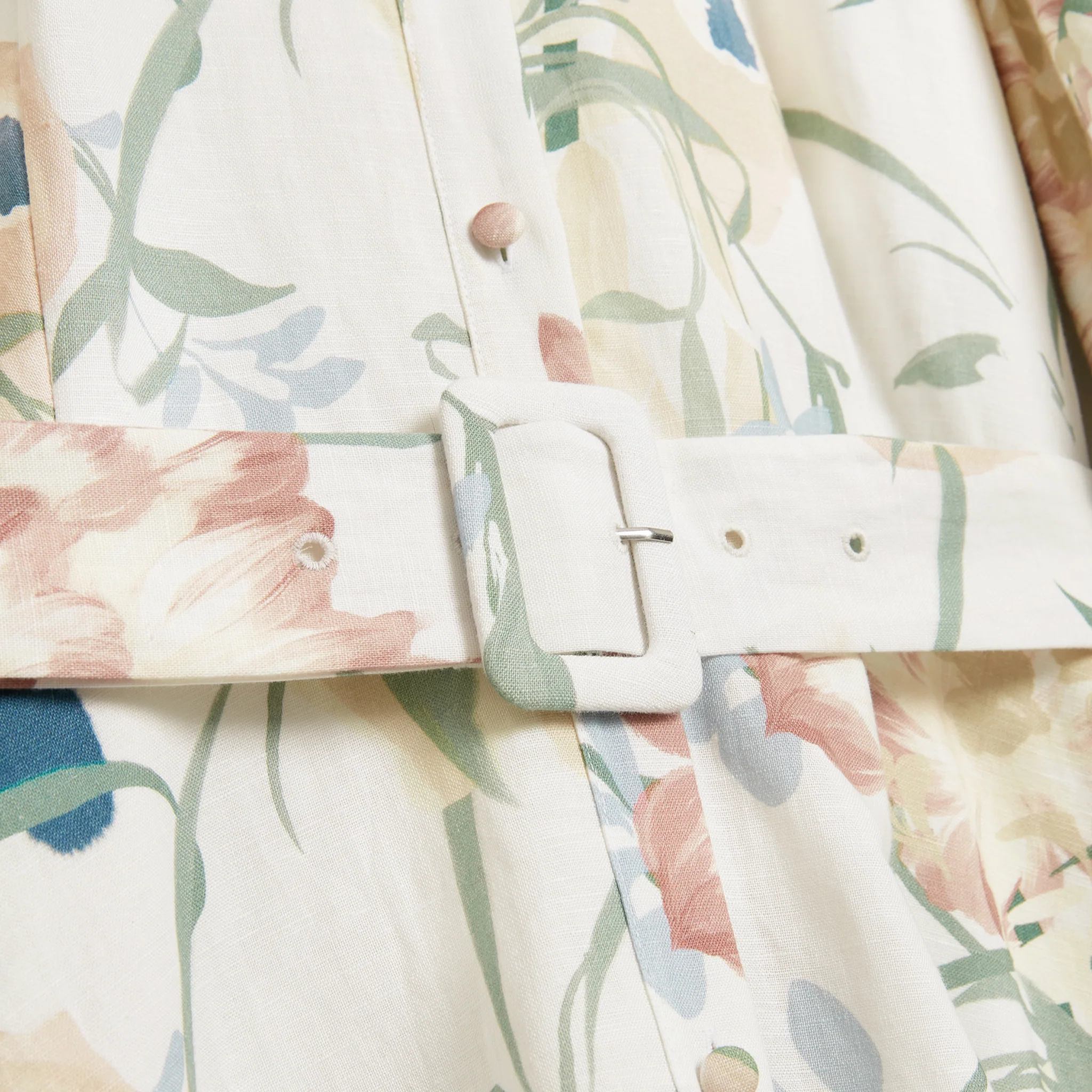 Womens Ted Baker Ivory Olliiv Puff Sleeve Printed Mini Shirt Dress - Image 3