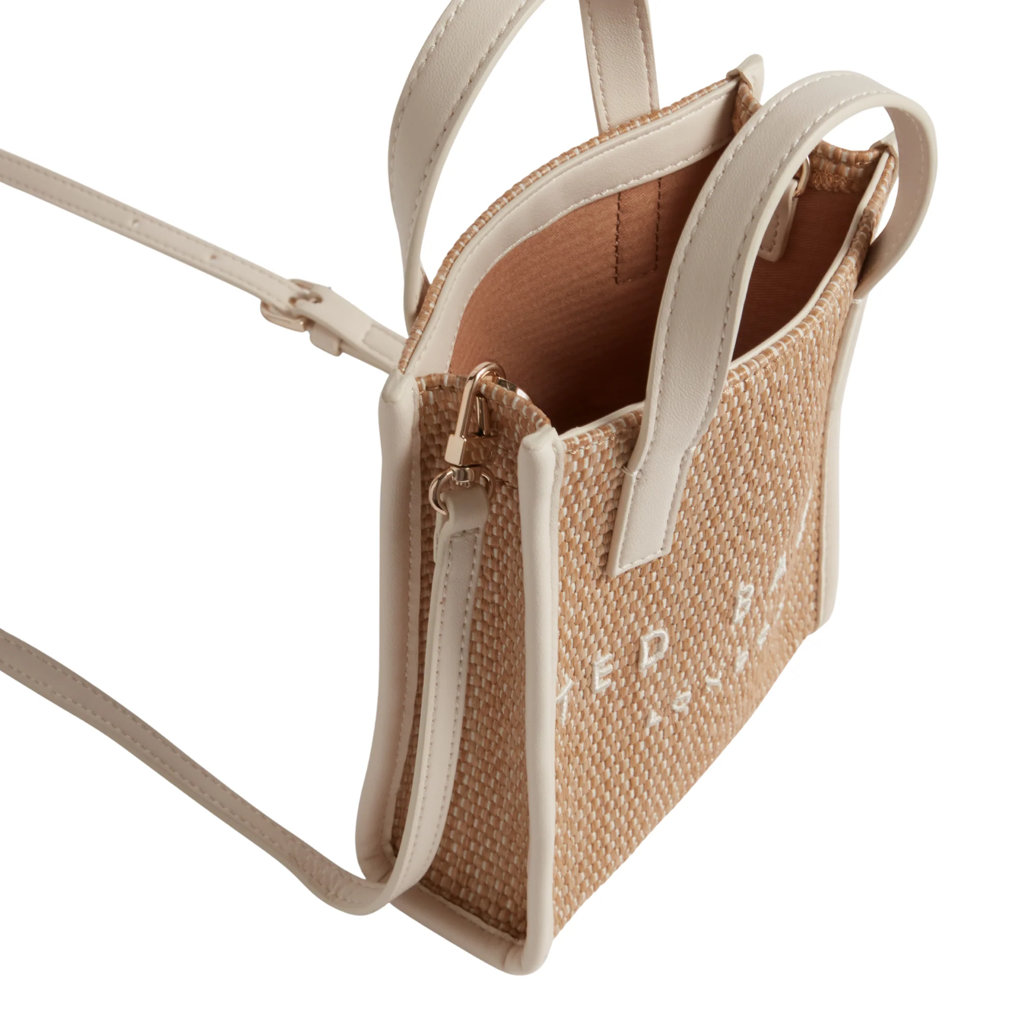 Womens Ted Baker Ivory Paulii Faux Raffia Mini Icon Bag - Image 4