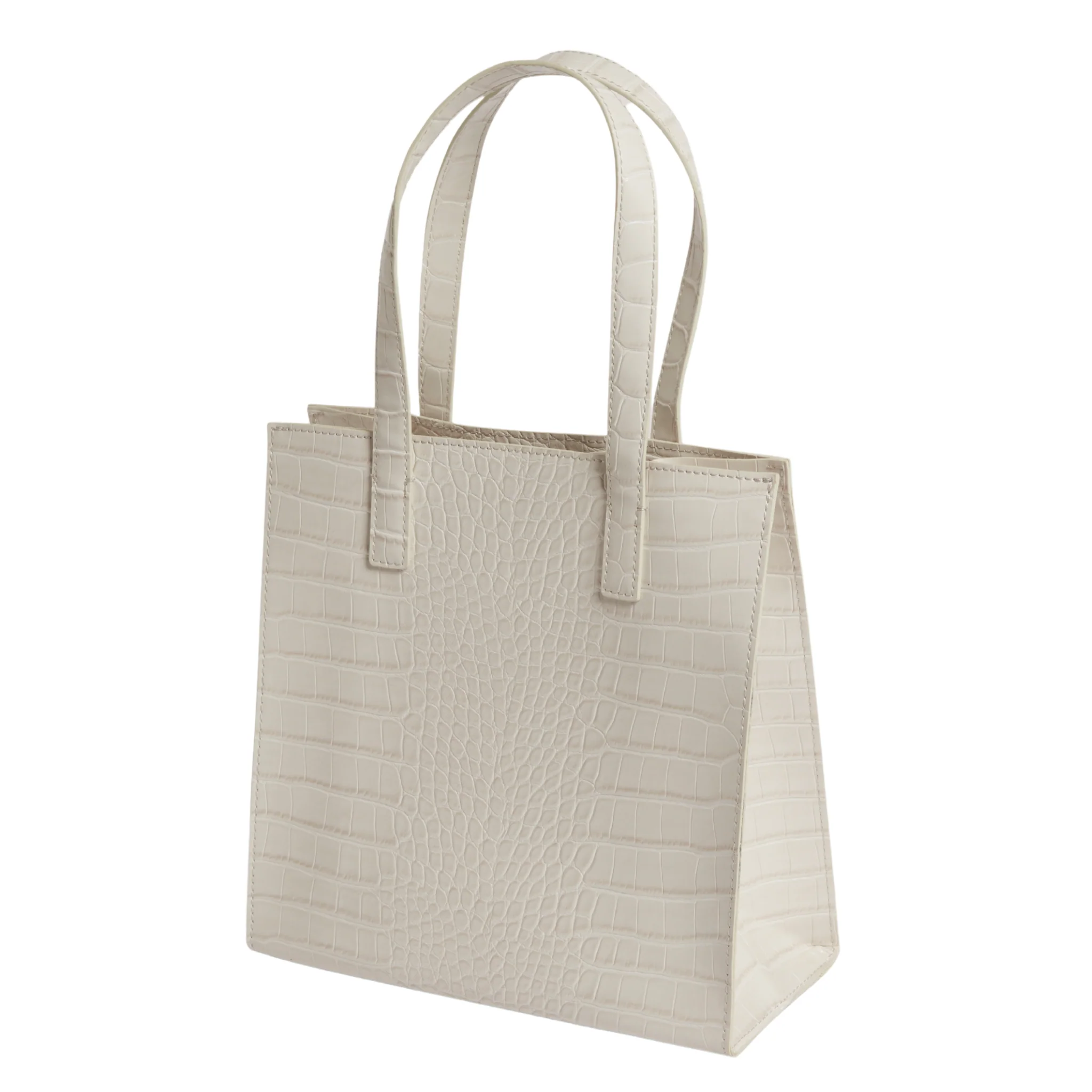 Womens Ted Baker Ivory Wenonaa Croc Effect Small Icon Bag - Image 4