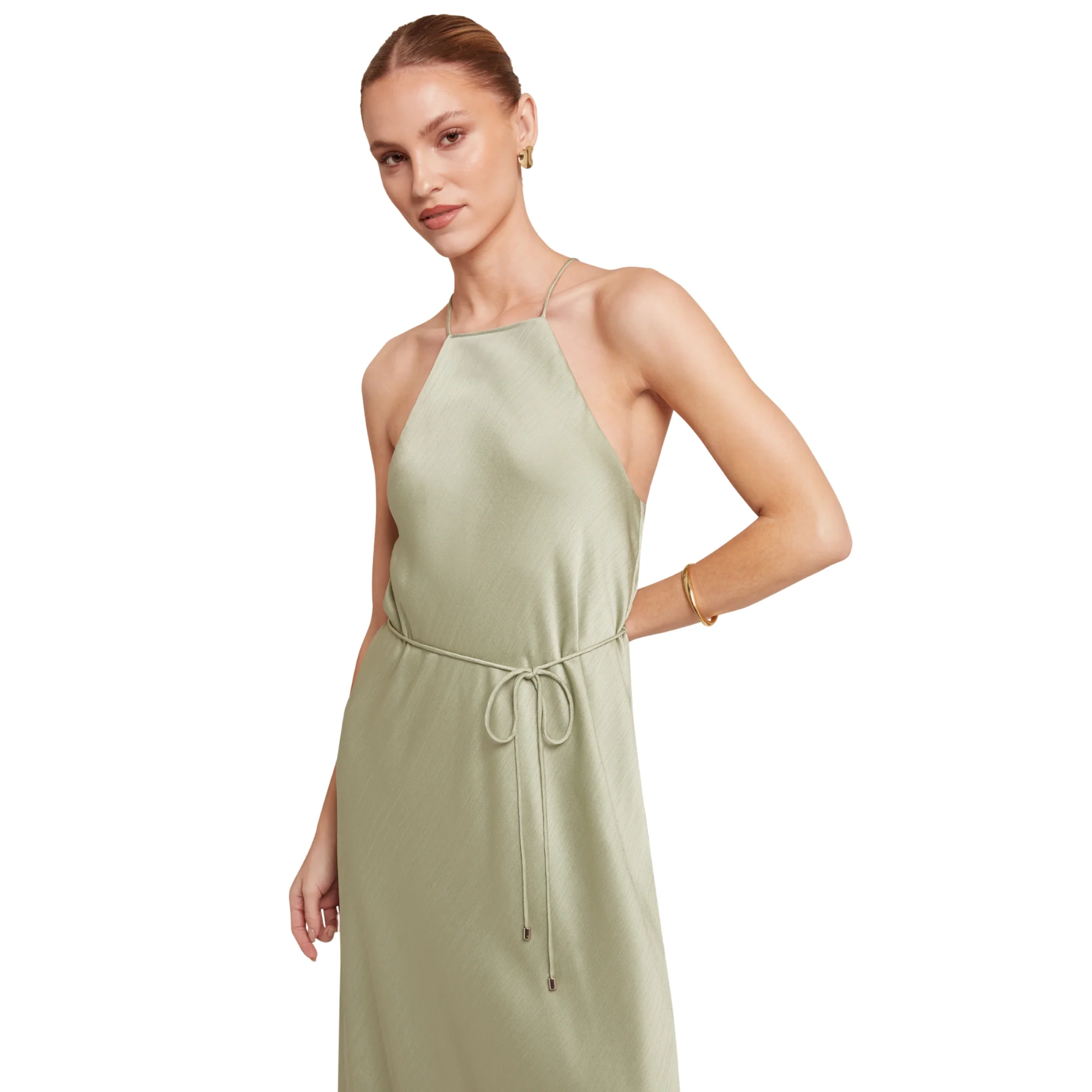 Womens Ted Baker Light Green Kahrli Halter Neck Midi Dress - Image 4