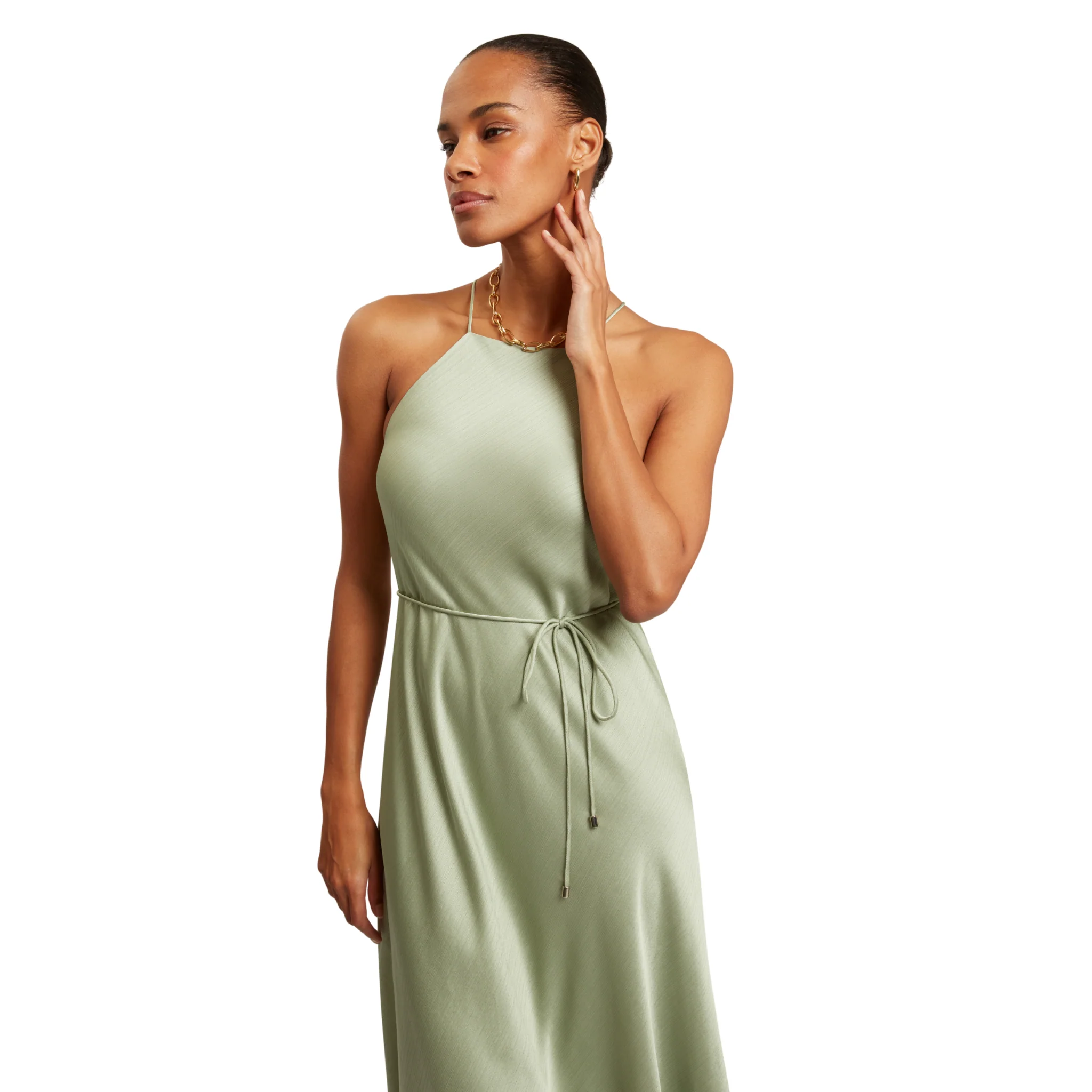 Womens Ted Baker Light Green Kahrli Halter Neck Midi Dress - Image 6