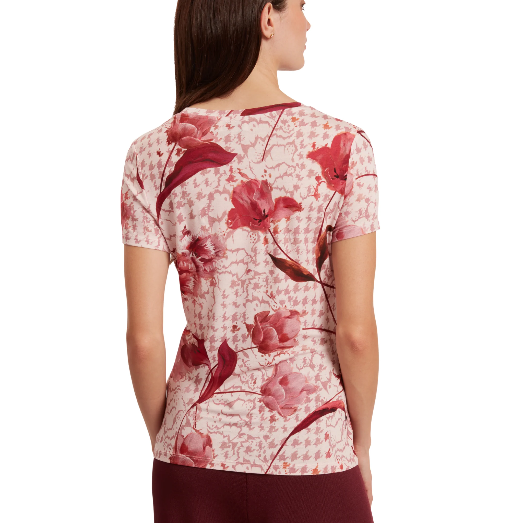 Womens Ted Baker Light Pink Sorrena Floral Printed Fitted S/s T Shirt - Image 3