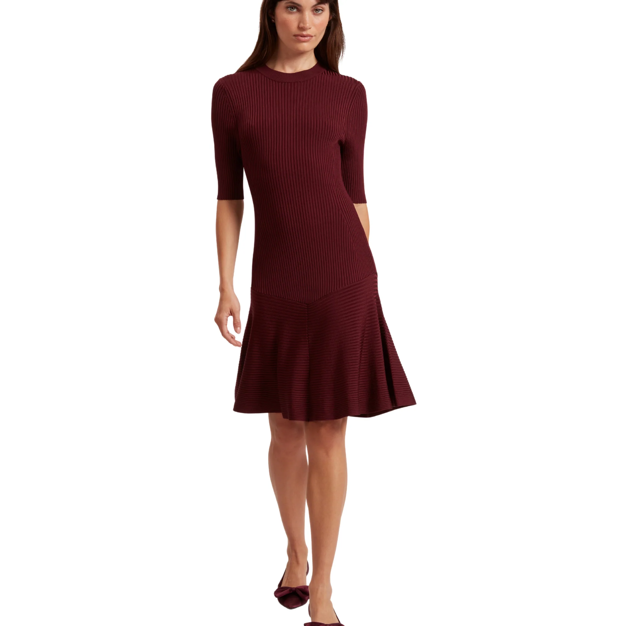 Womens Ted Baker Maroon Mahraa Knitted Mini Dress - Image 2