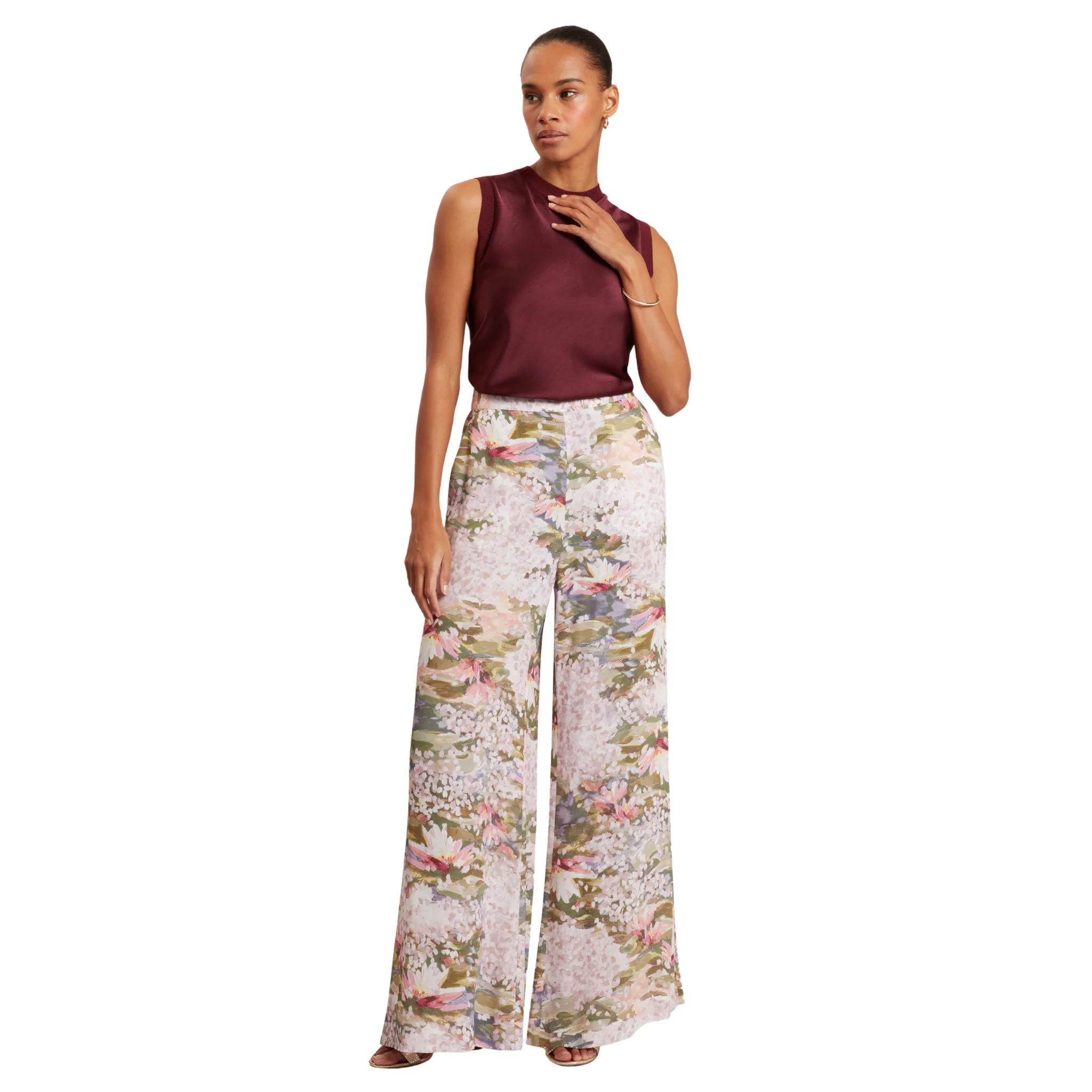 Womens Ted Baker Oxblood Blarnie Ribbed Tank Top - Image 4