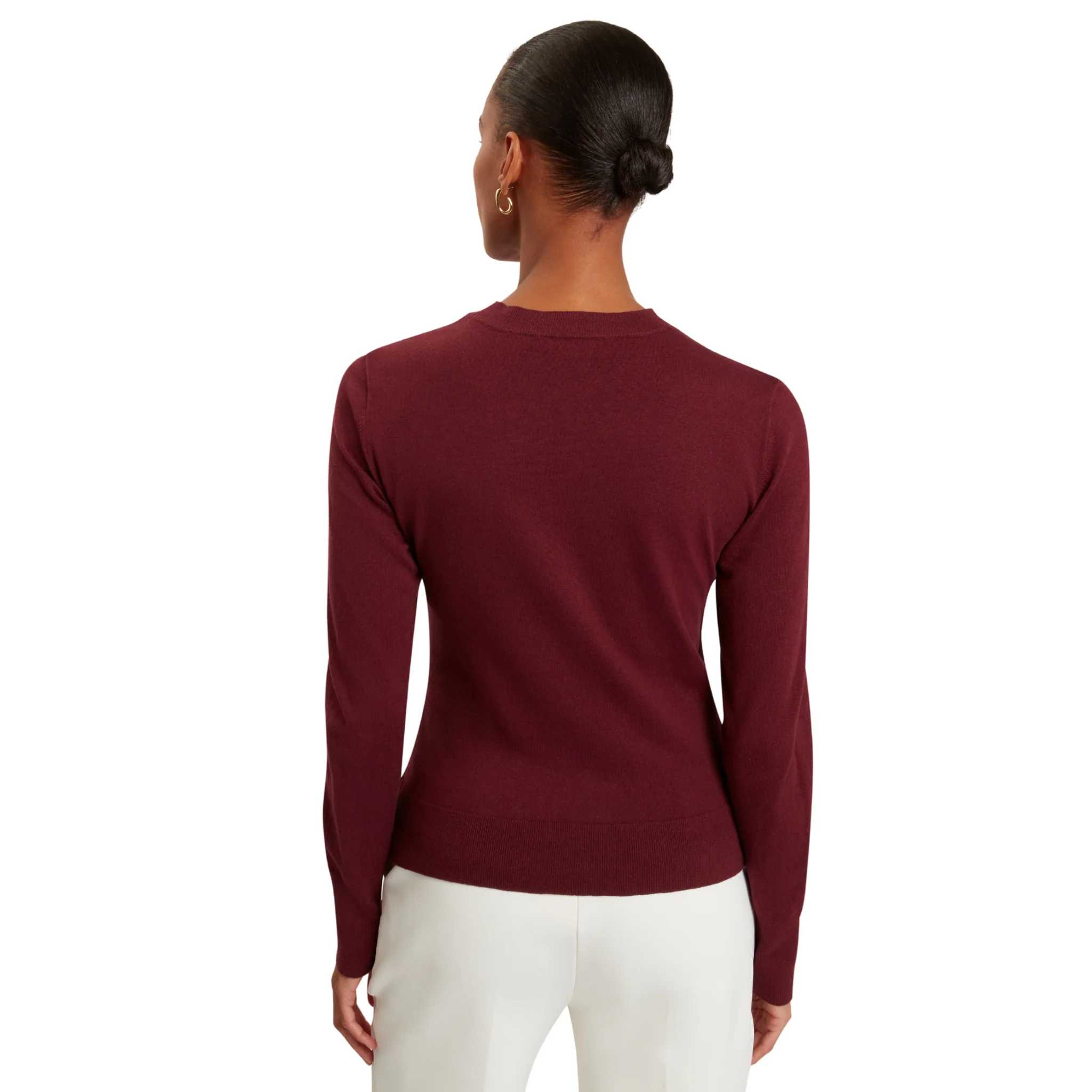 Womens Ted Baker Oxblood Niforia Floral Print High Neck Sweater - Image 5