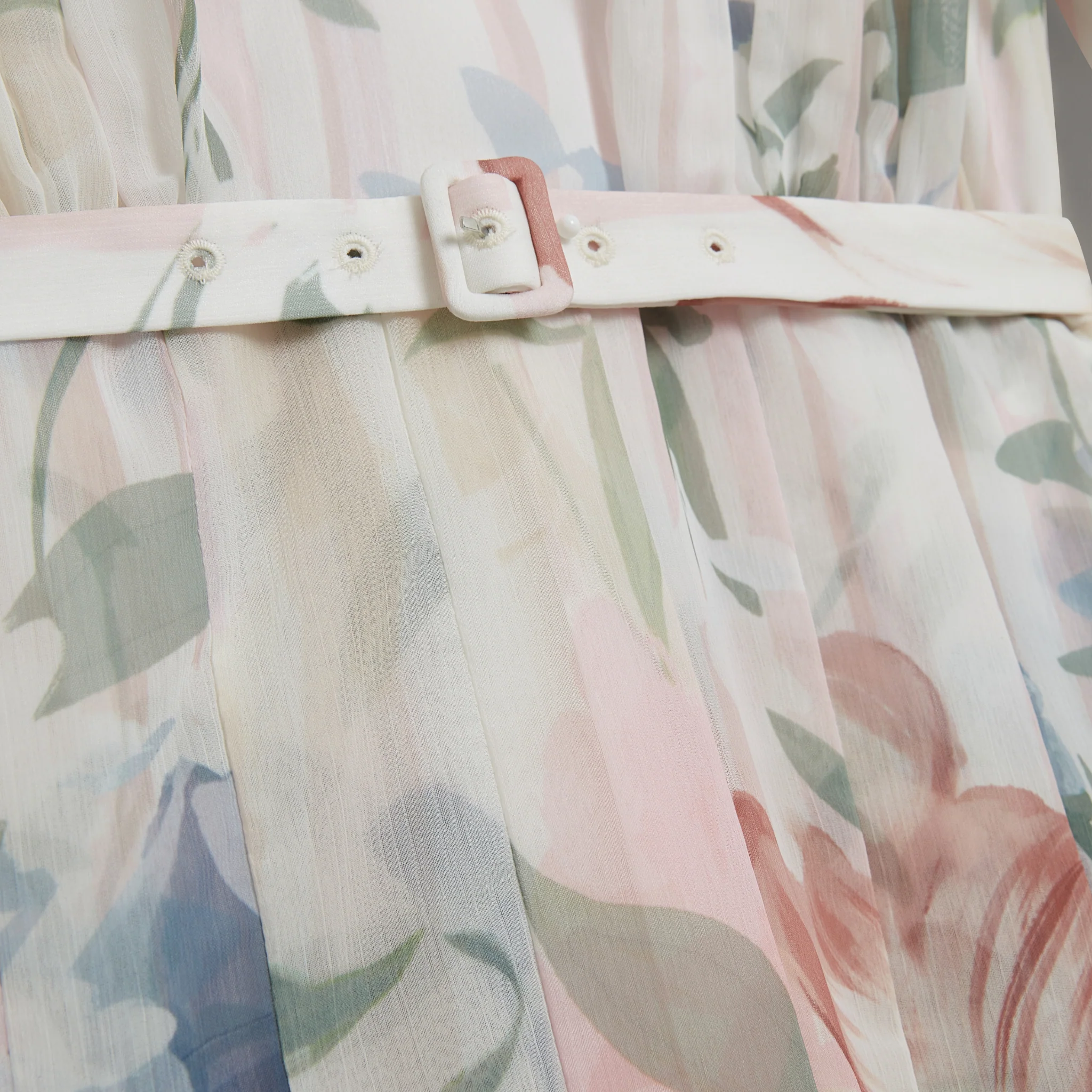 Womens Ted Baker Pink Malmia Pleated Mini Printed Dress - Image 3