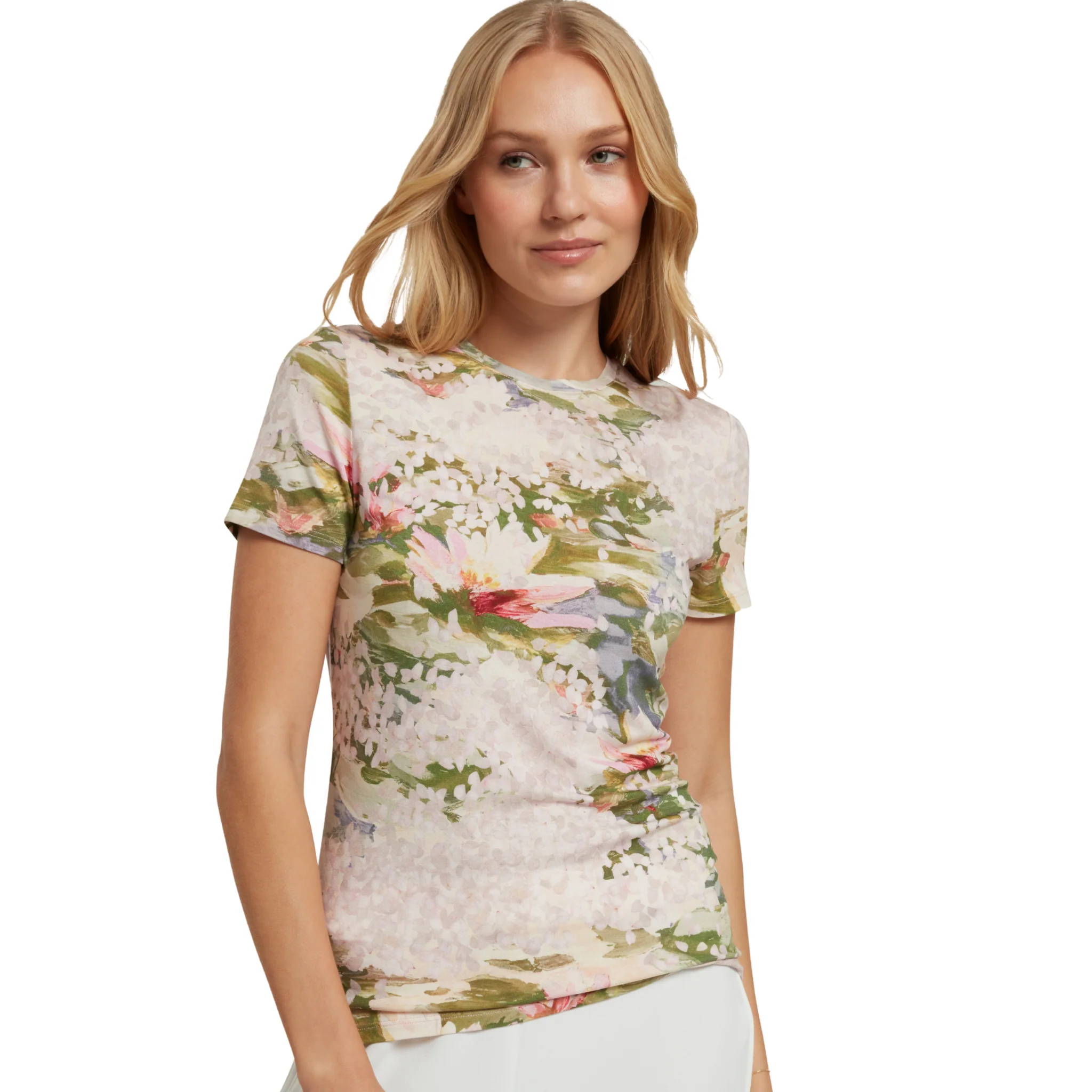 Womens Ted Baker Pink Polla Printed Fitted S/s T Shirt - Image 2
