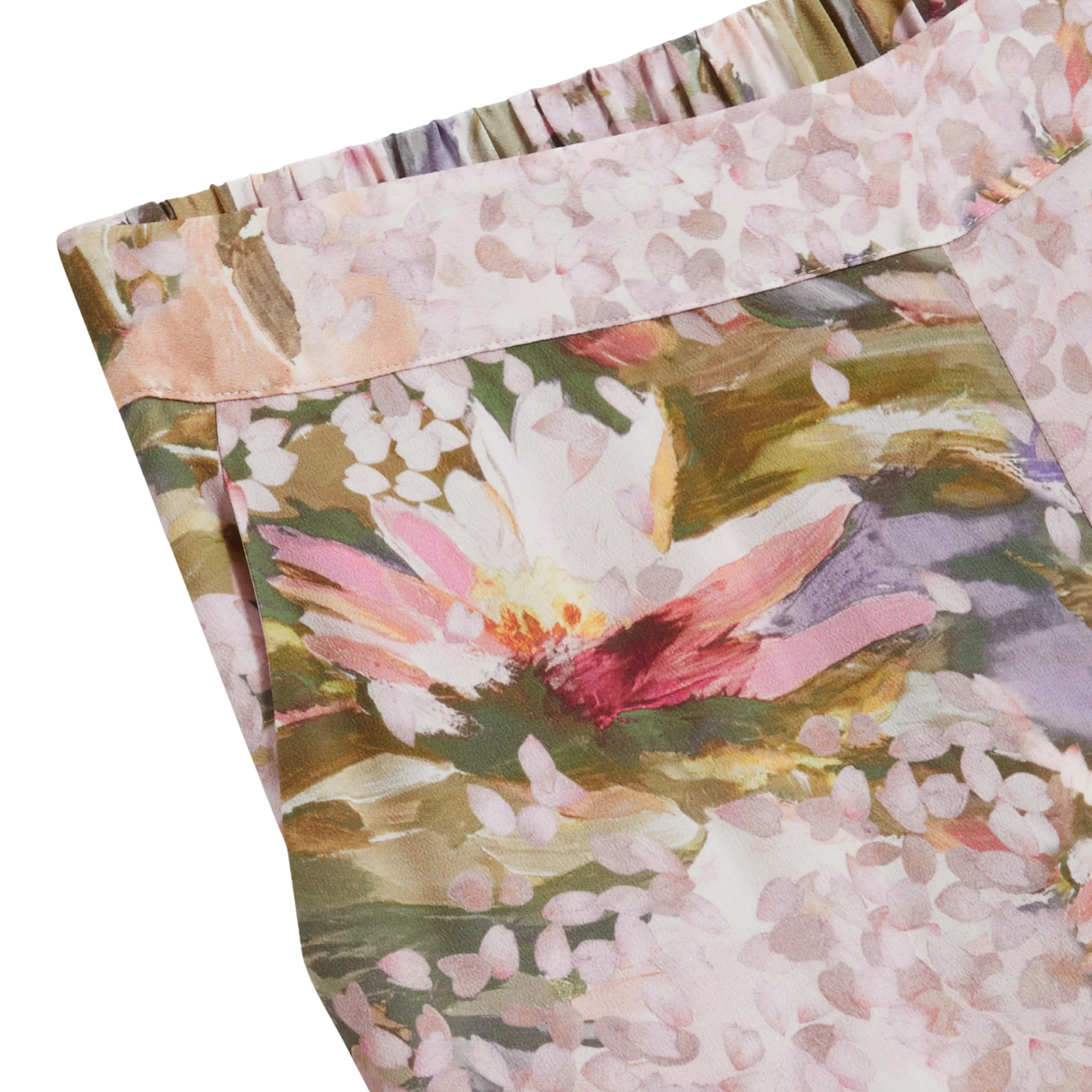 Womens Ted Baker Pink Spiree Wide Leg Printed Trousers - Image 5