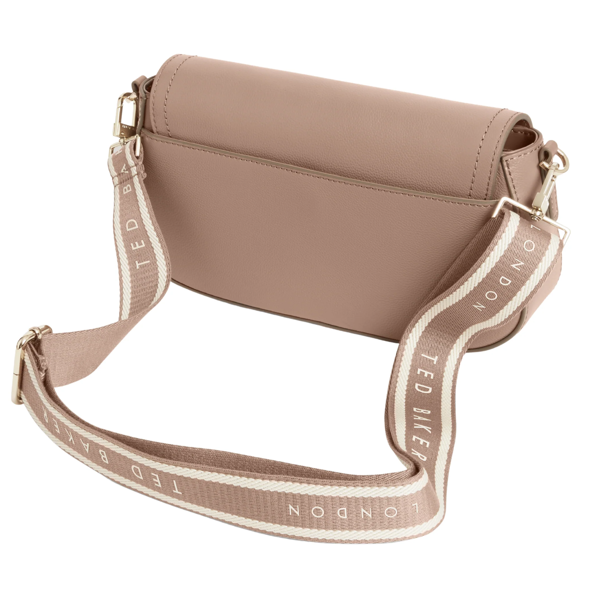 Womens Ted baker Taupe Louiize Webbing Strap Flapover Crossbody Bag - Image 3