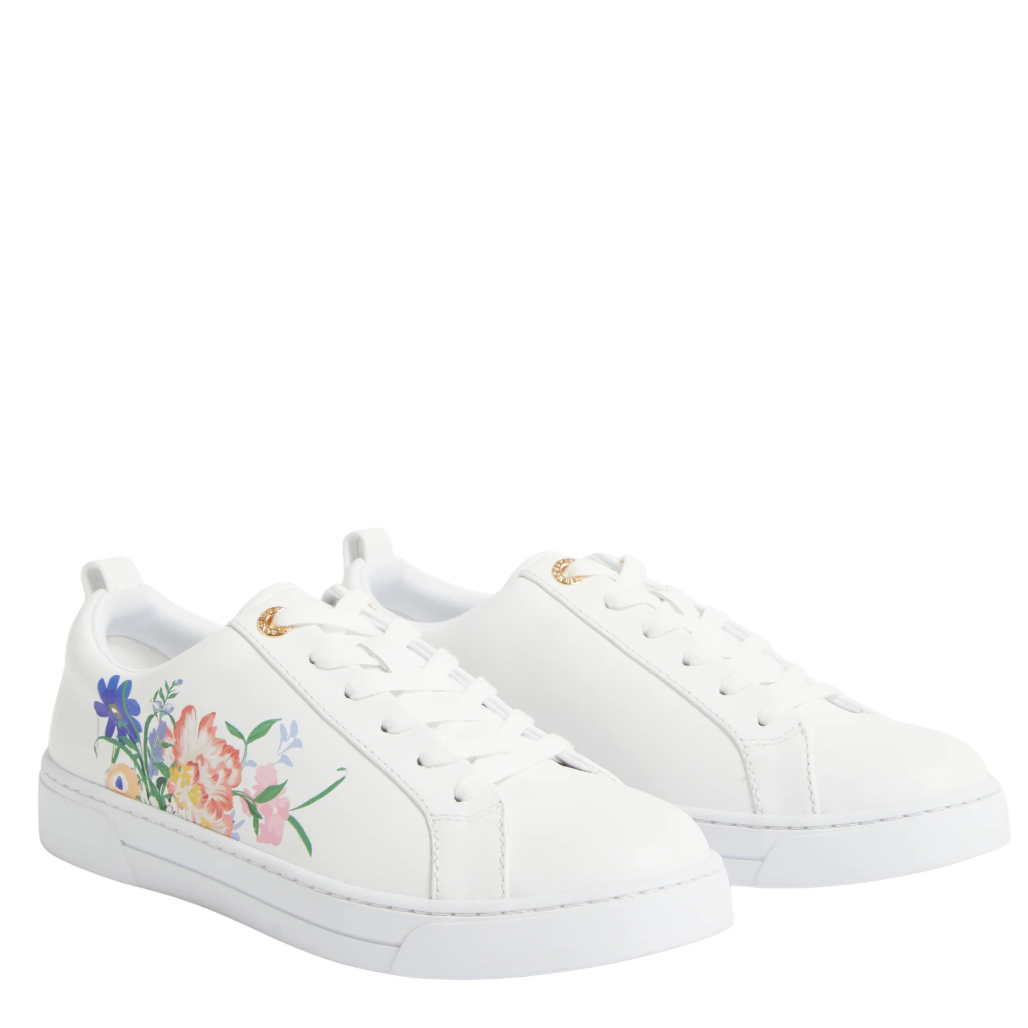 Womens Ted Baker White Kaiila Printed Detail Trainers - Image 3
