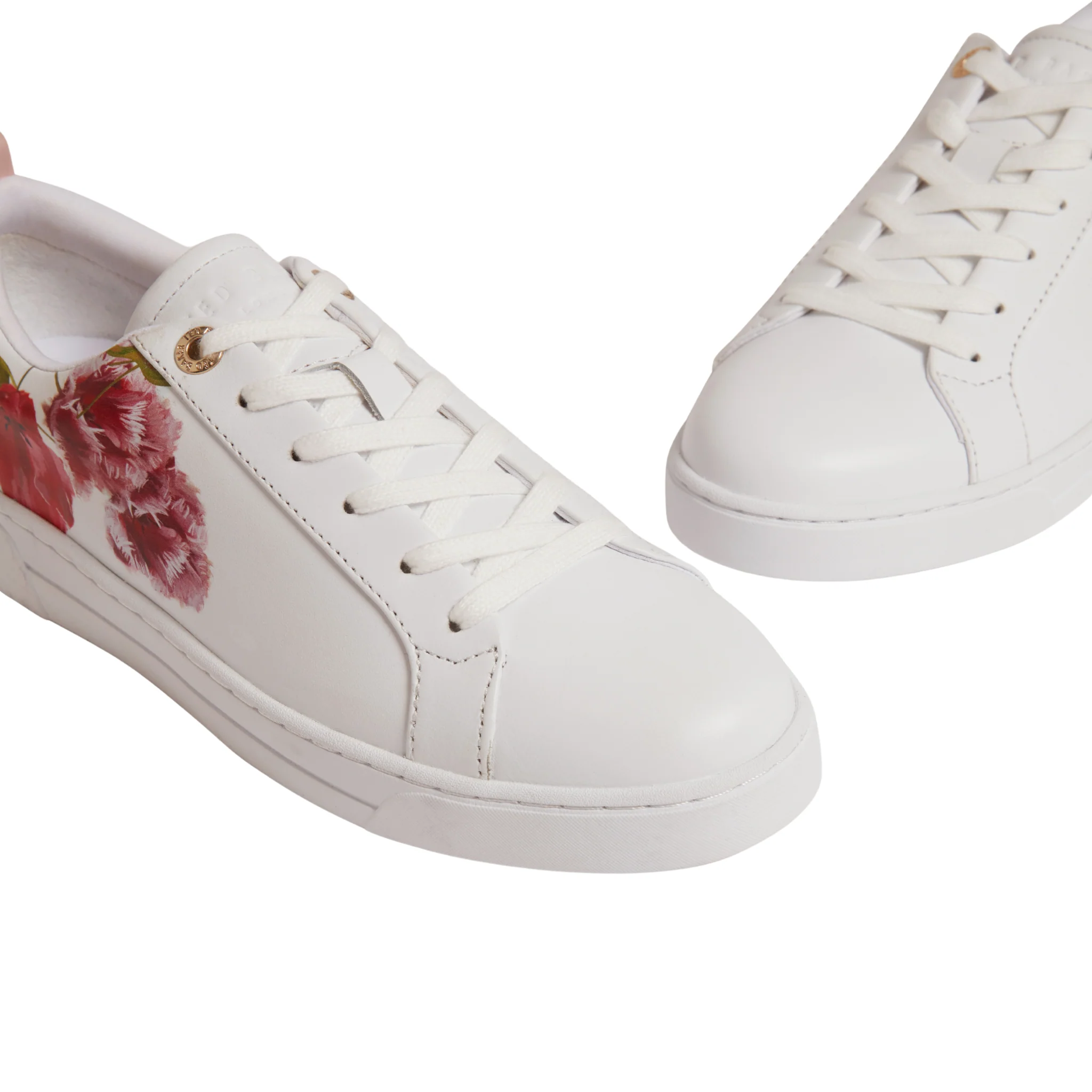 Womens Ted Baker White Prinell Floral Printed Trainers - Image 2