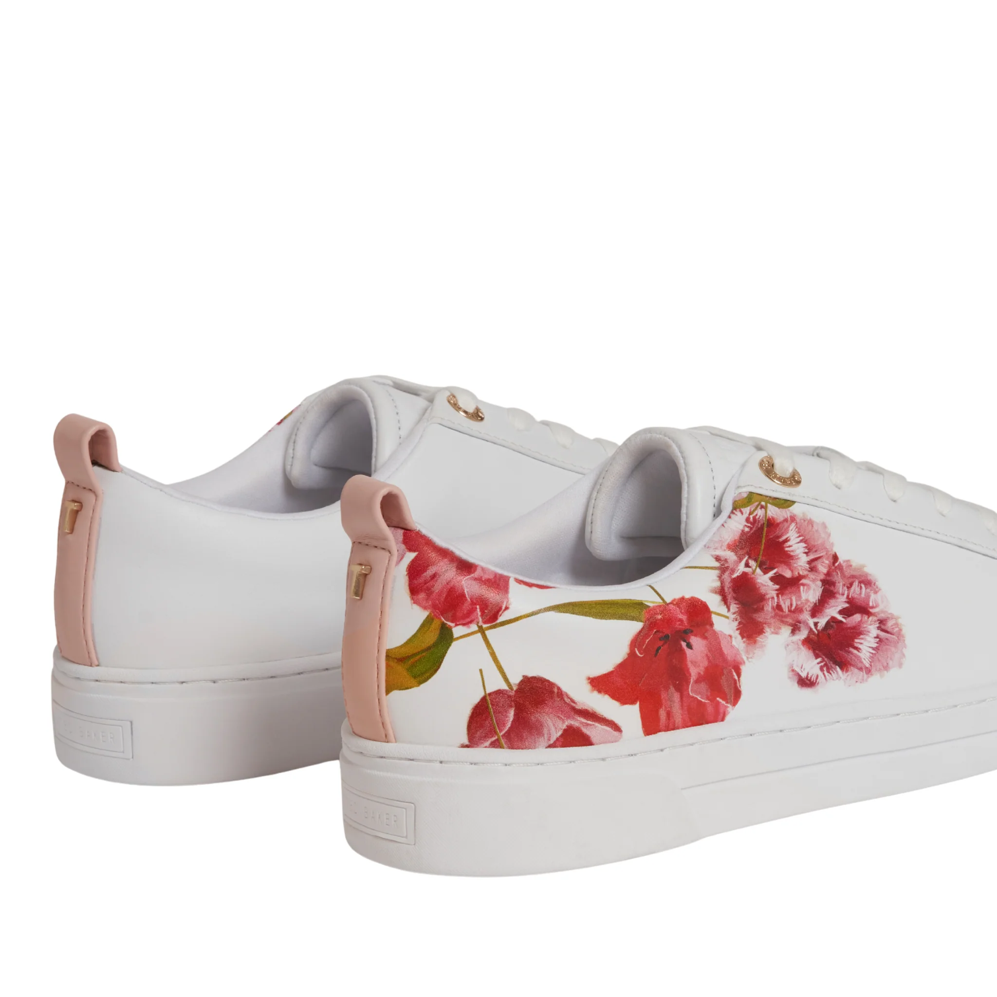 Womens Ted Baker White Prinell Floral Printed Trainers - Image 3