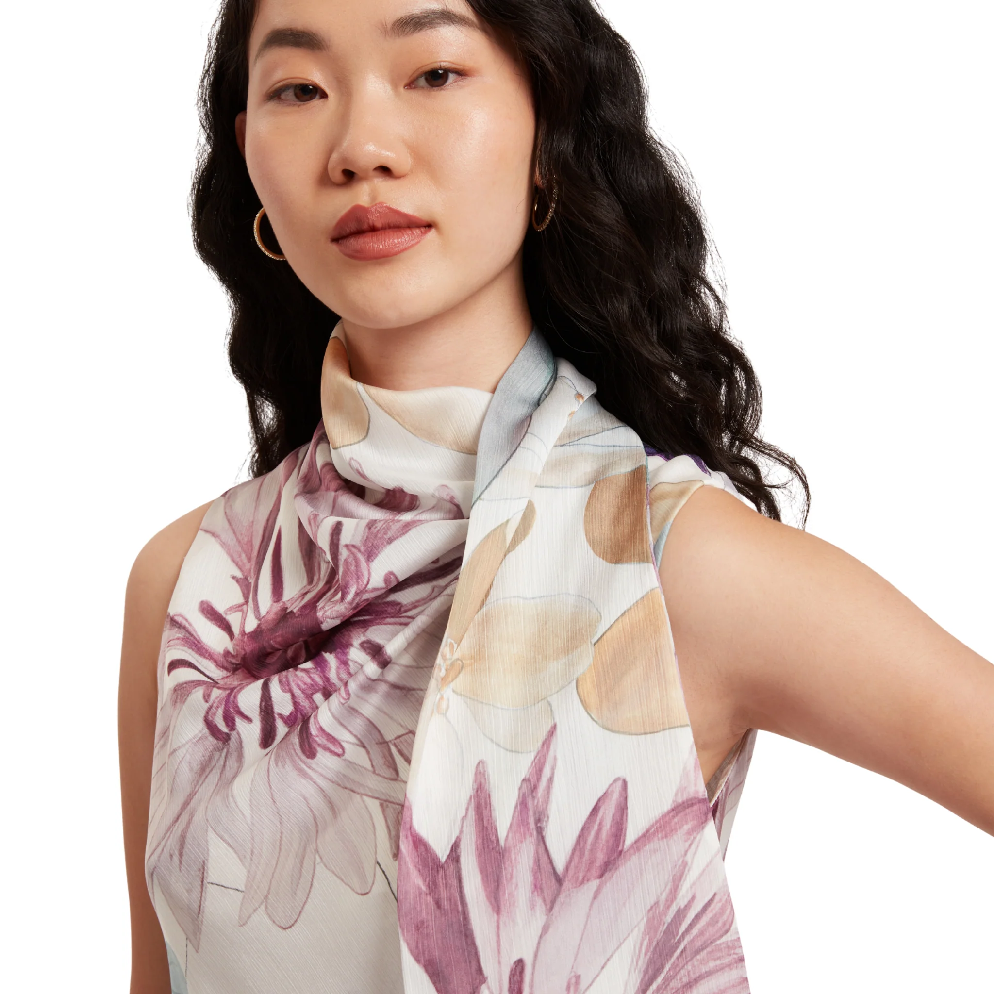 Womens Ted Baker White Print Auvea Neck Tie Sleeveless Top - Image 6