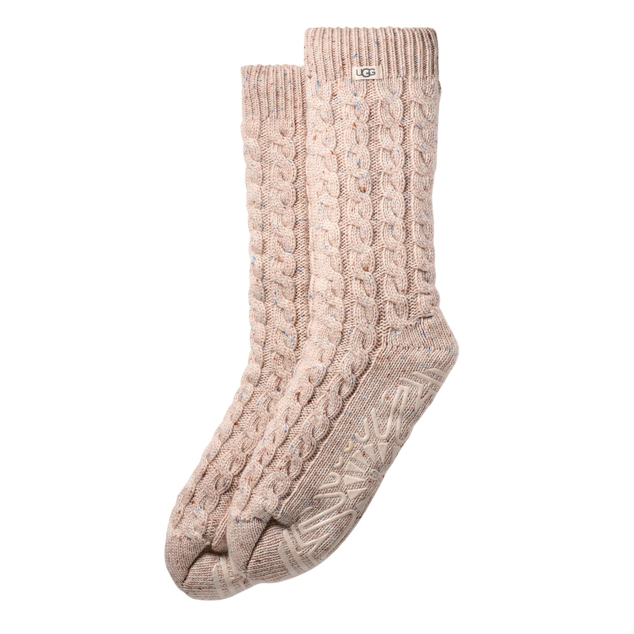 Womens UGG Cream Confetti Elowyn Cable Knit Socks - Image 2