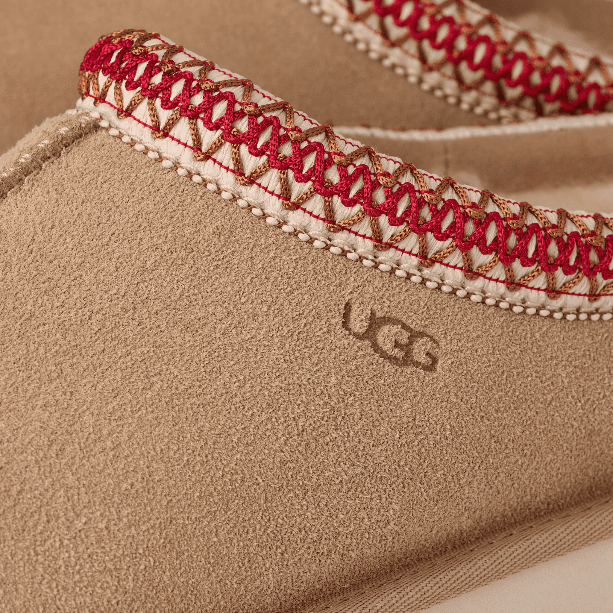 Womens UGG Sand/Dark Cherry Tasman II Slippers - Image 5