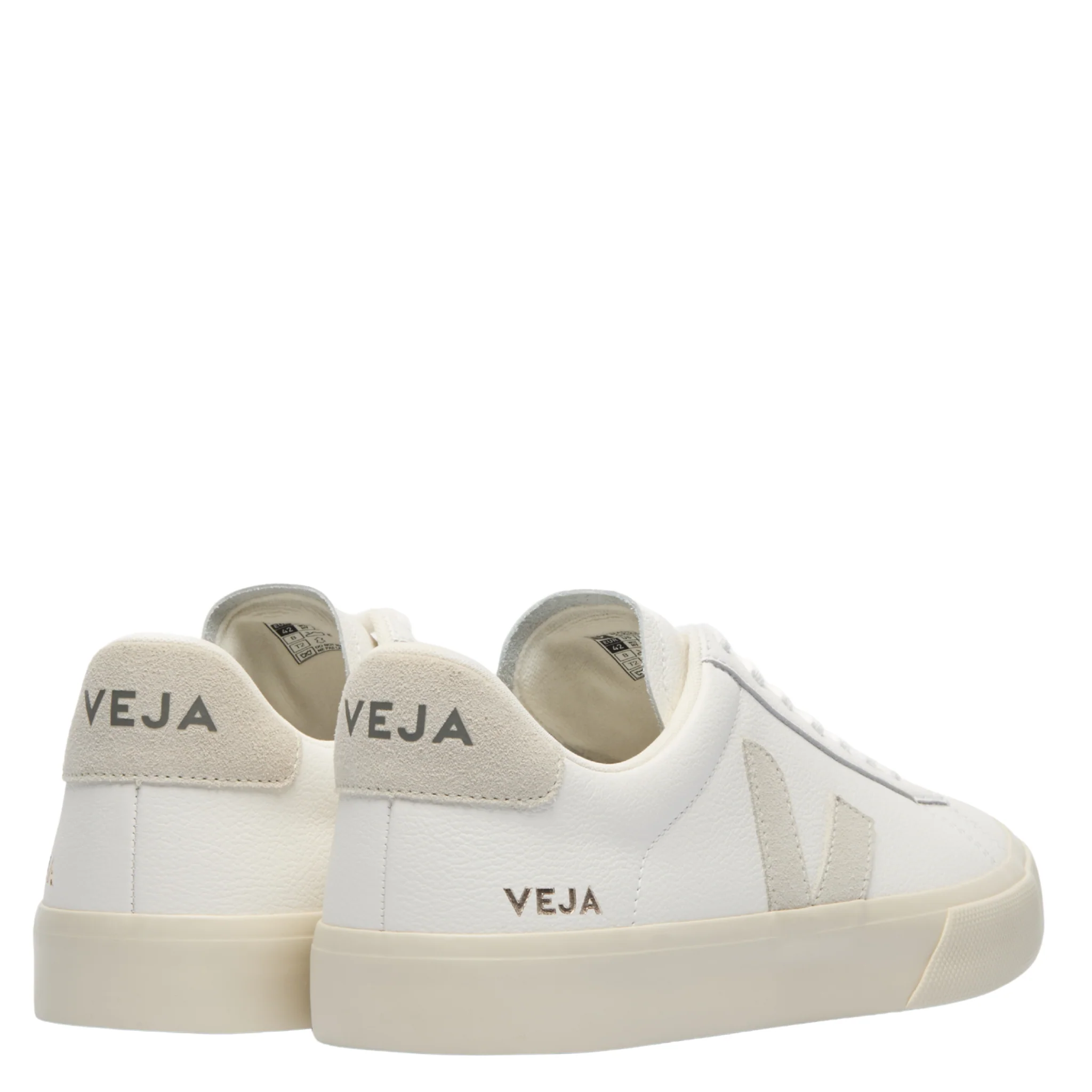 Womens VEJA Extra White/Natural Leather Trainers - Image 2
