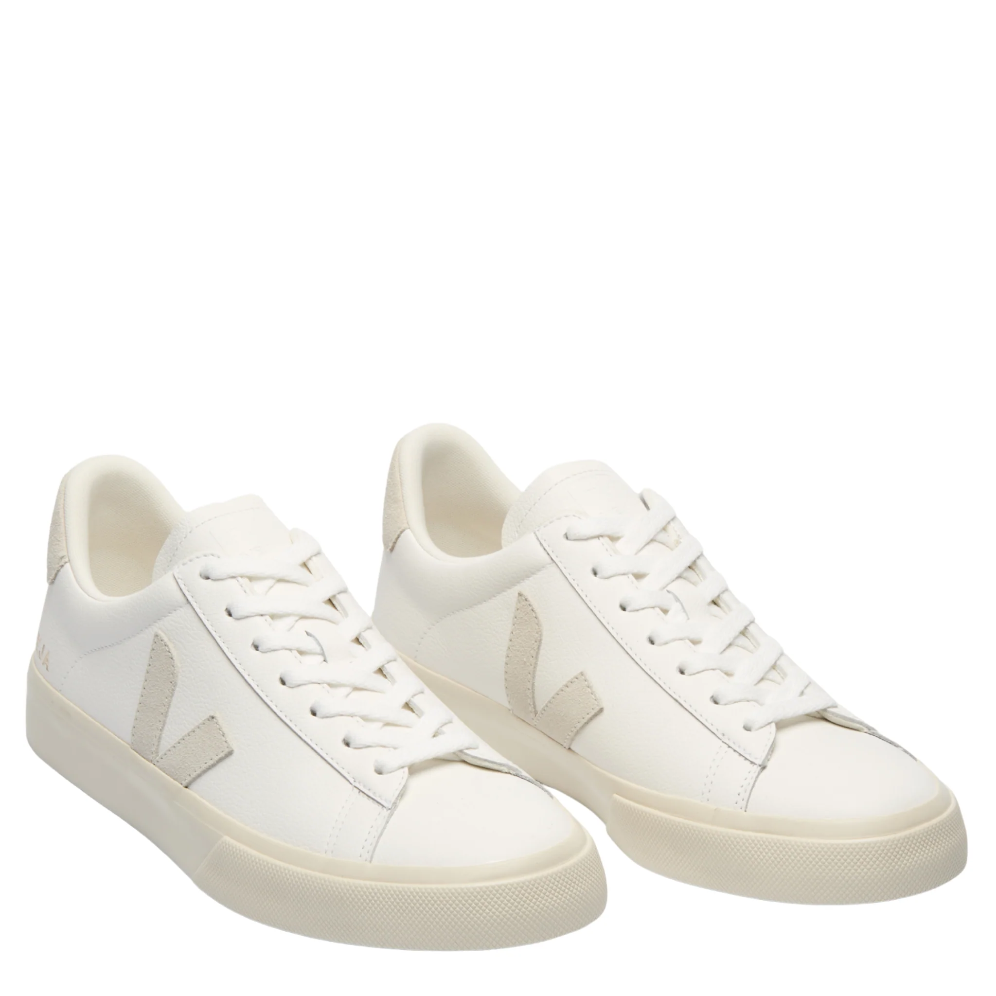Womens VEJA Extra White/Natural Leather Trainers - Image 3