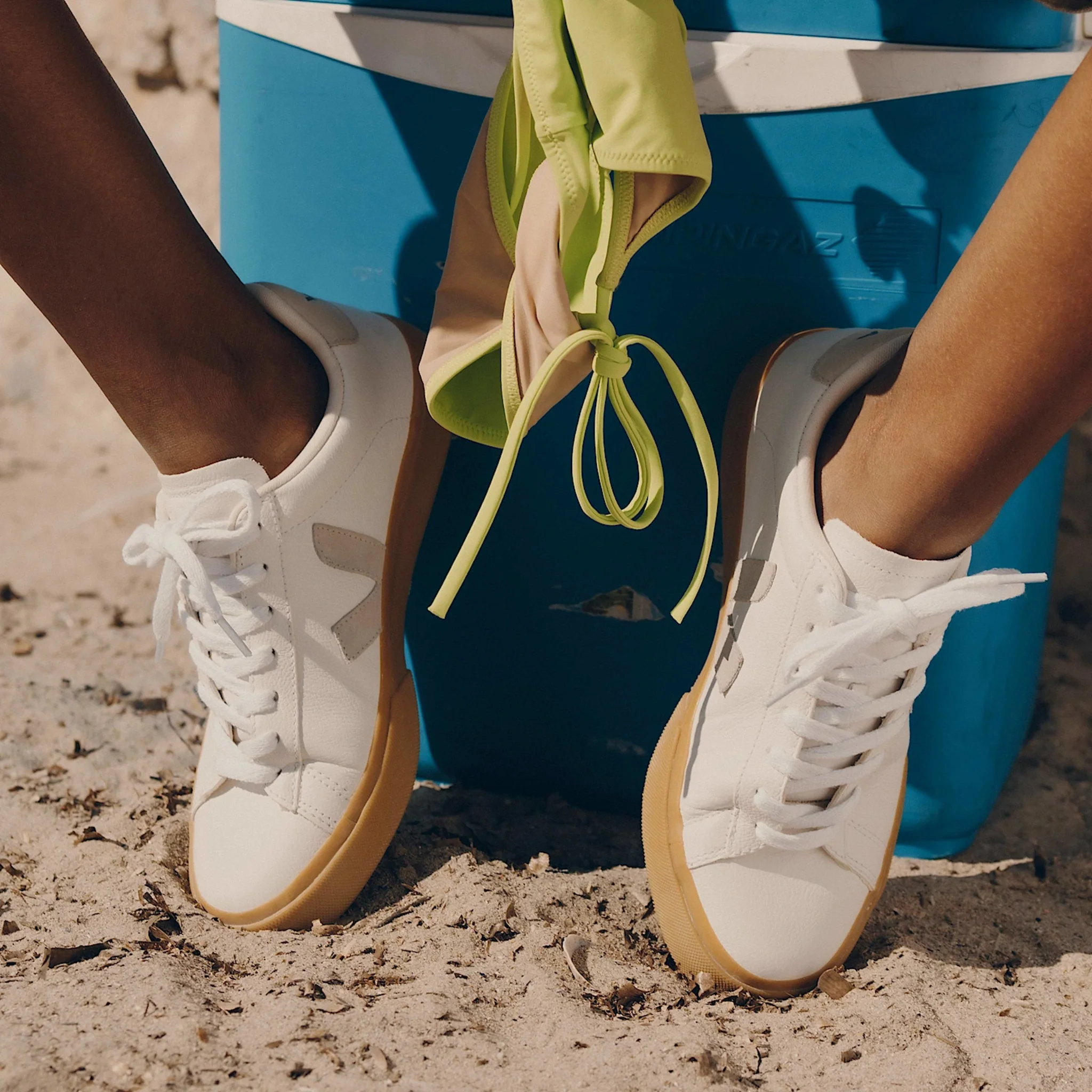 Womens VEJA Extra White/Natural/Natural Campo Leather Trainers - Image 3