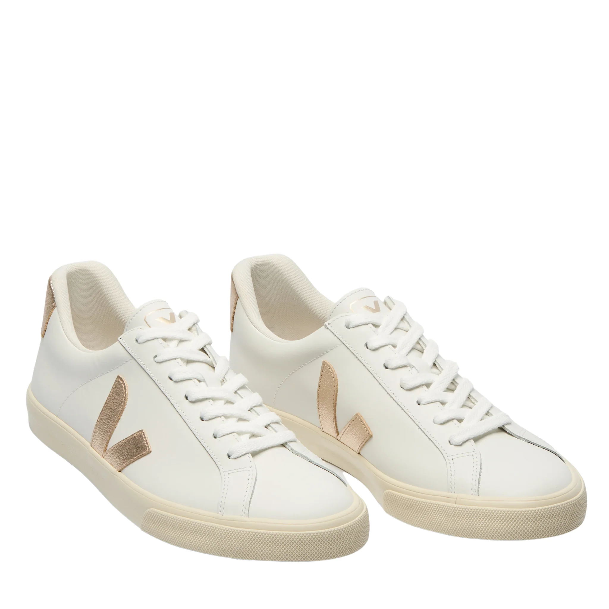 Womens VEJA Extra White/Platine Esplar Logo Leather Trainers - Image 2