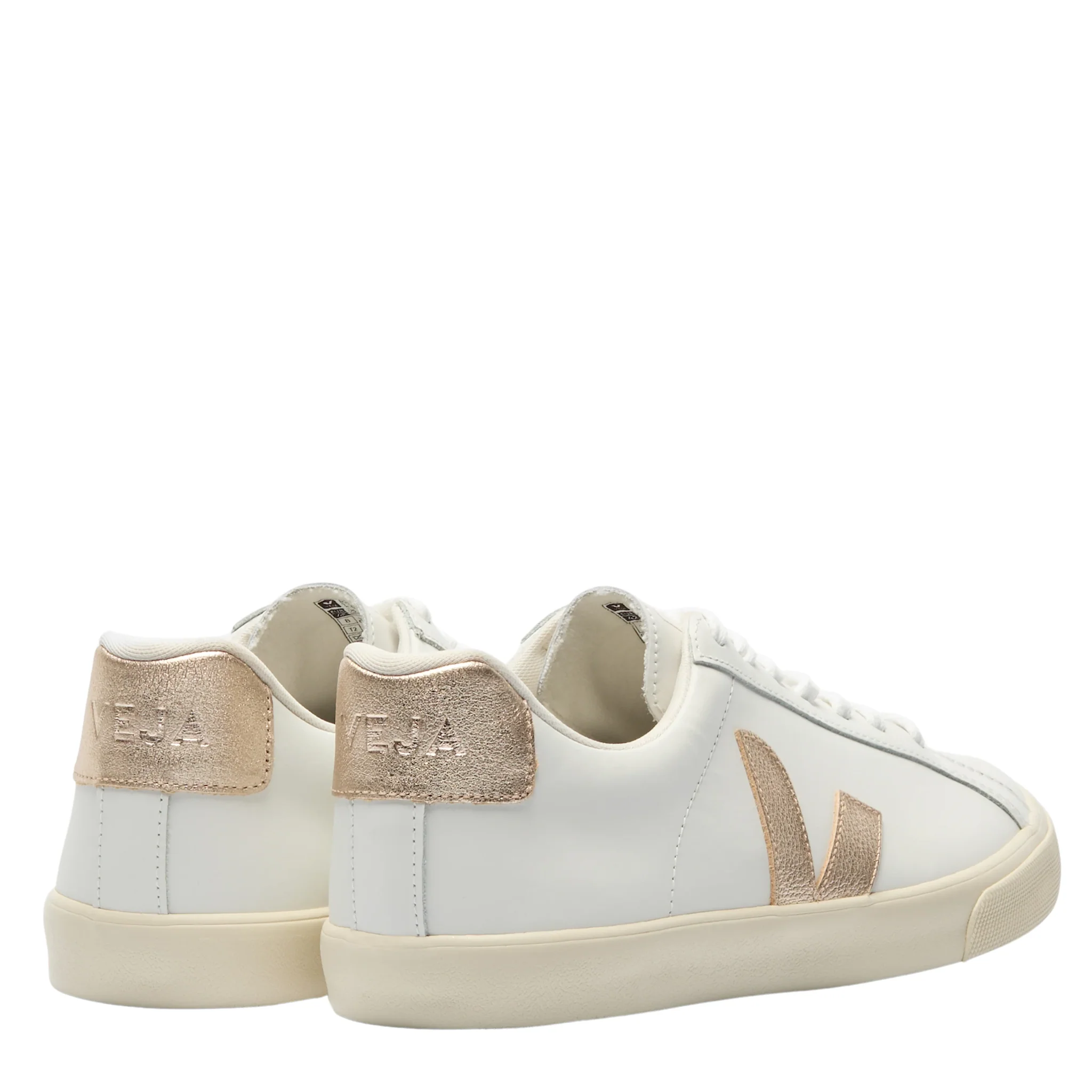 Womens VEJA Extra White/Platine Esplar Logo Leather Trainers - Image 4