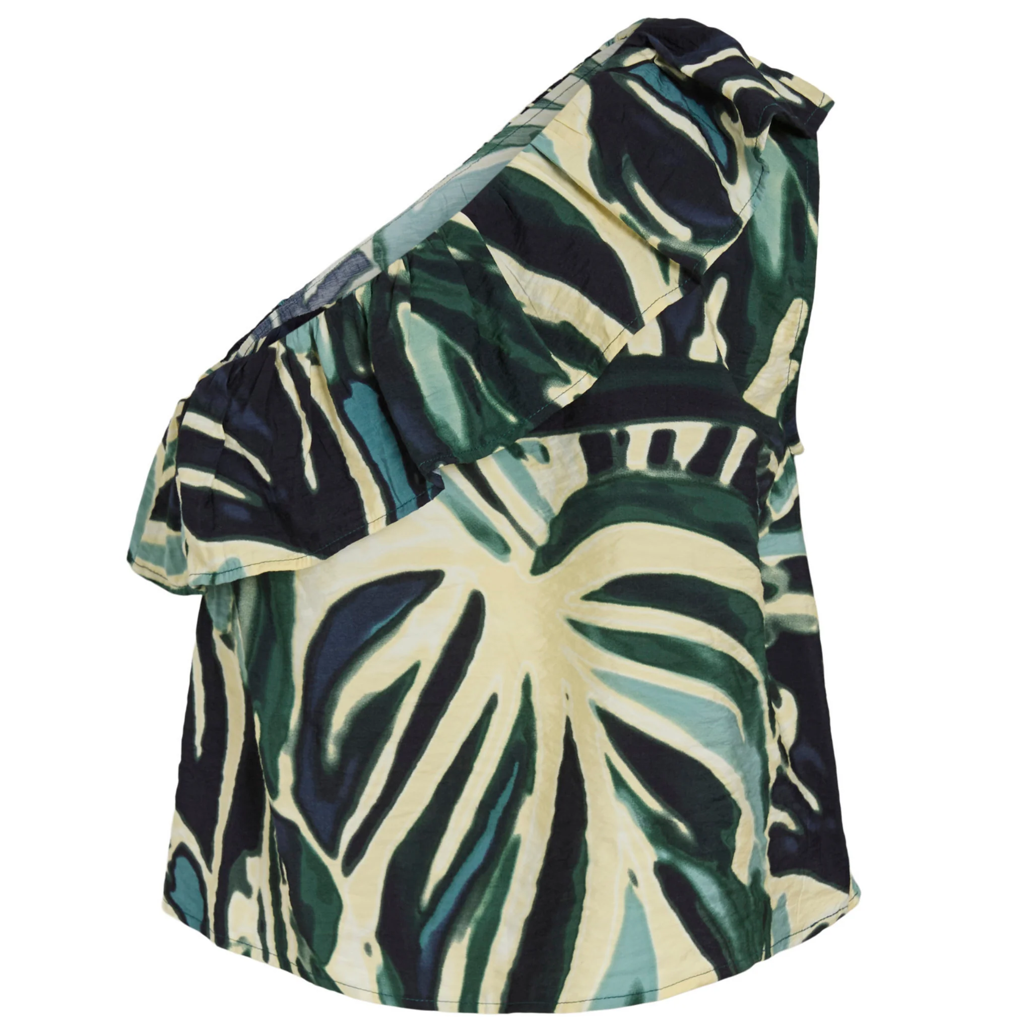 Womens Vila Atlantic Deep Viryn One Shoulder Top - Image 2