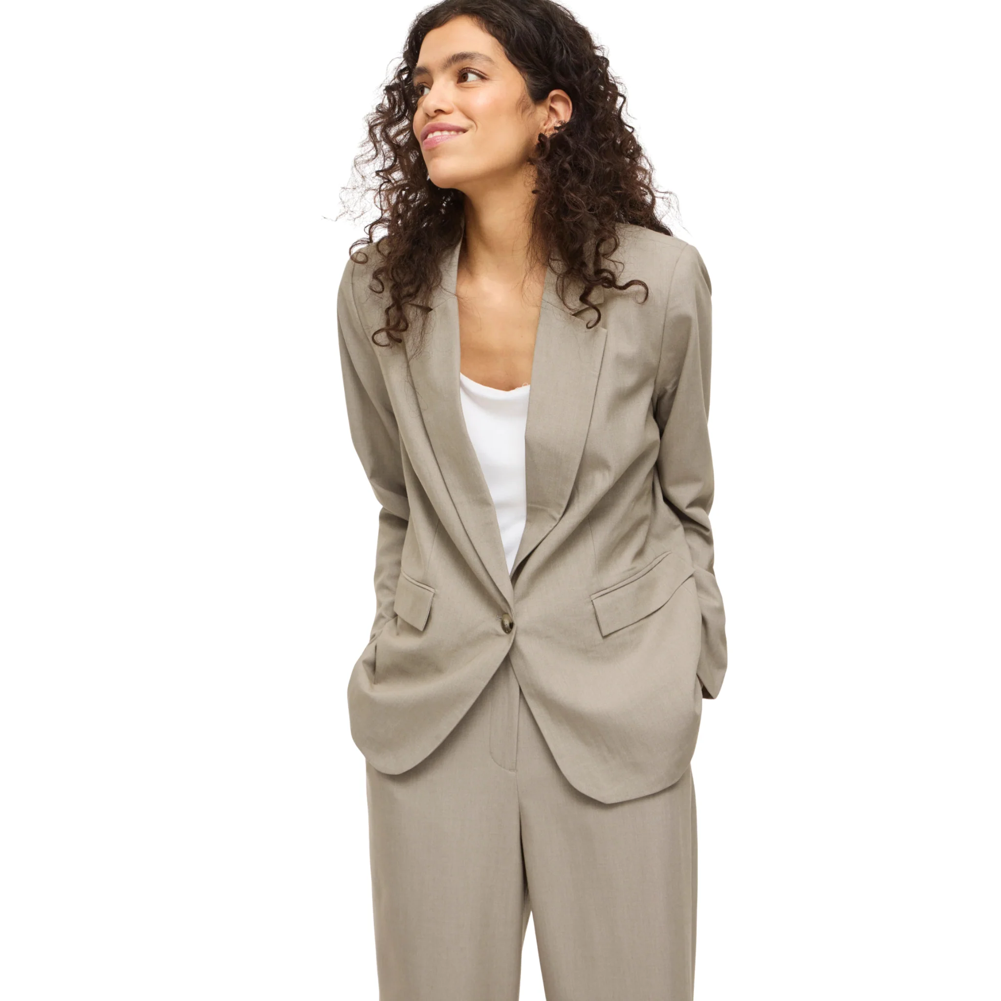 Womens Vila Beige Visiffe Blazer - Image 5