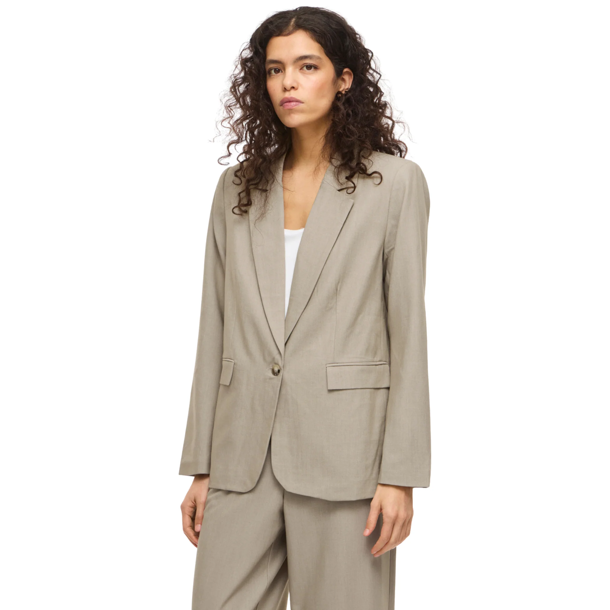 Womens Vila Beige Visiffe Blazer - Image 6